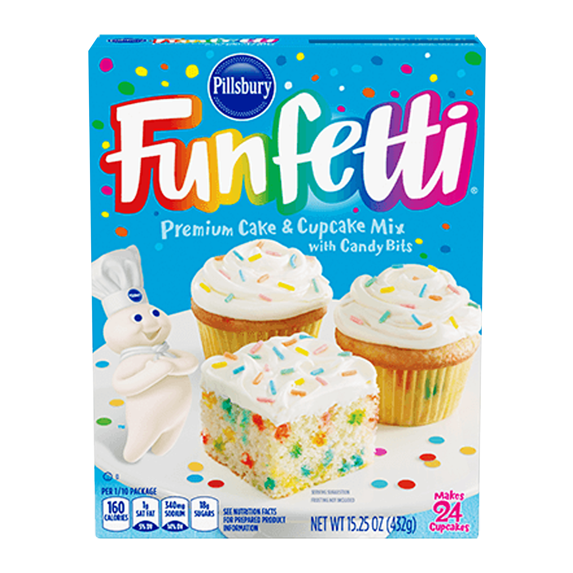 pillsbury® funfetti® premium cake & cupcake mix with candy bits 15.25oz