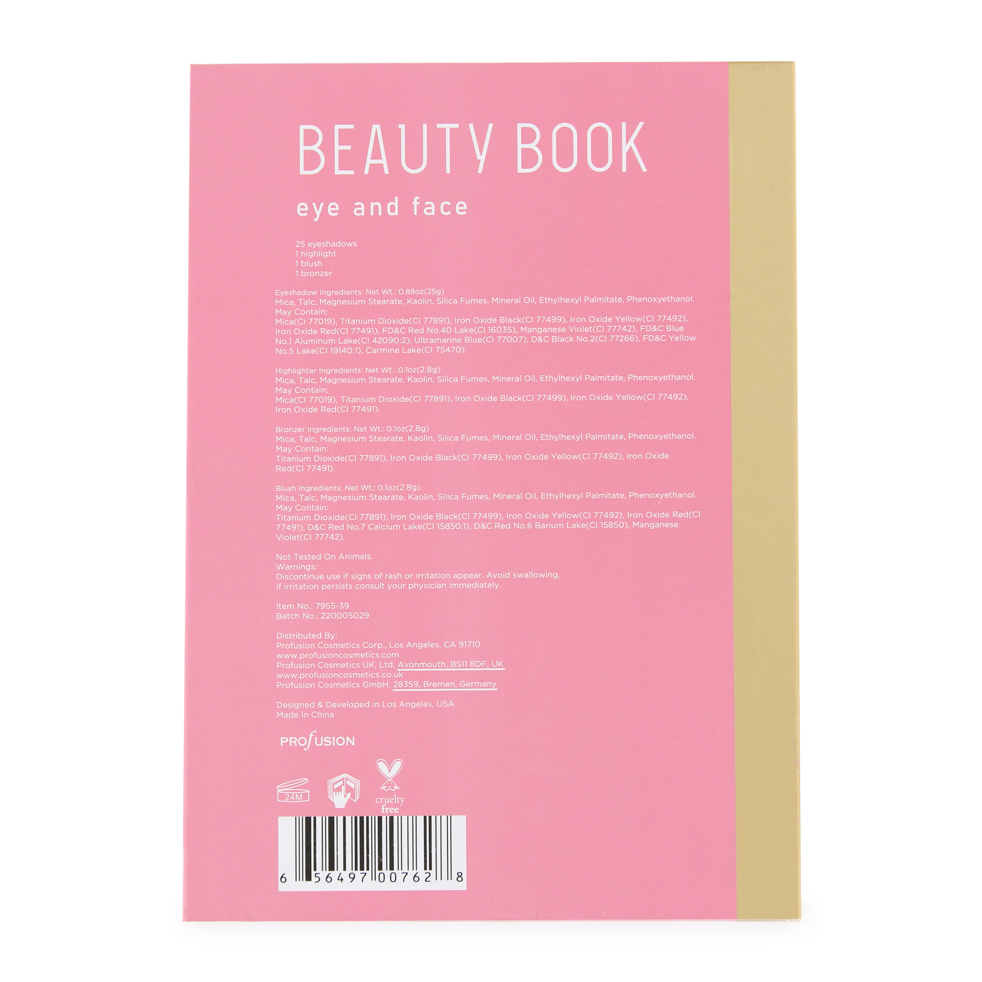 profusion® beauty book 28-piece makeup palette