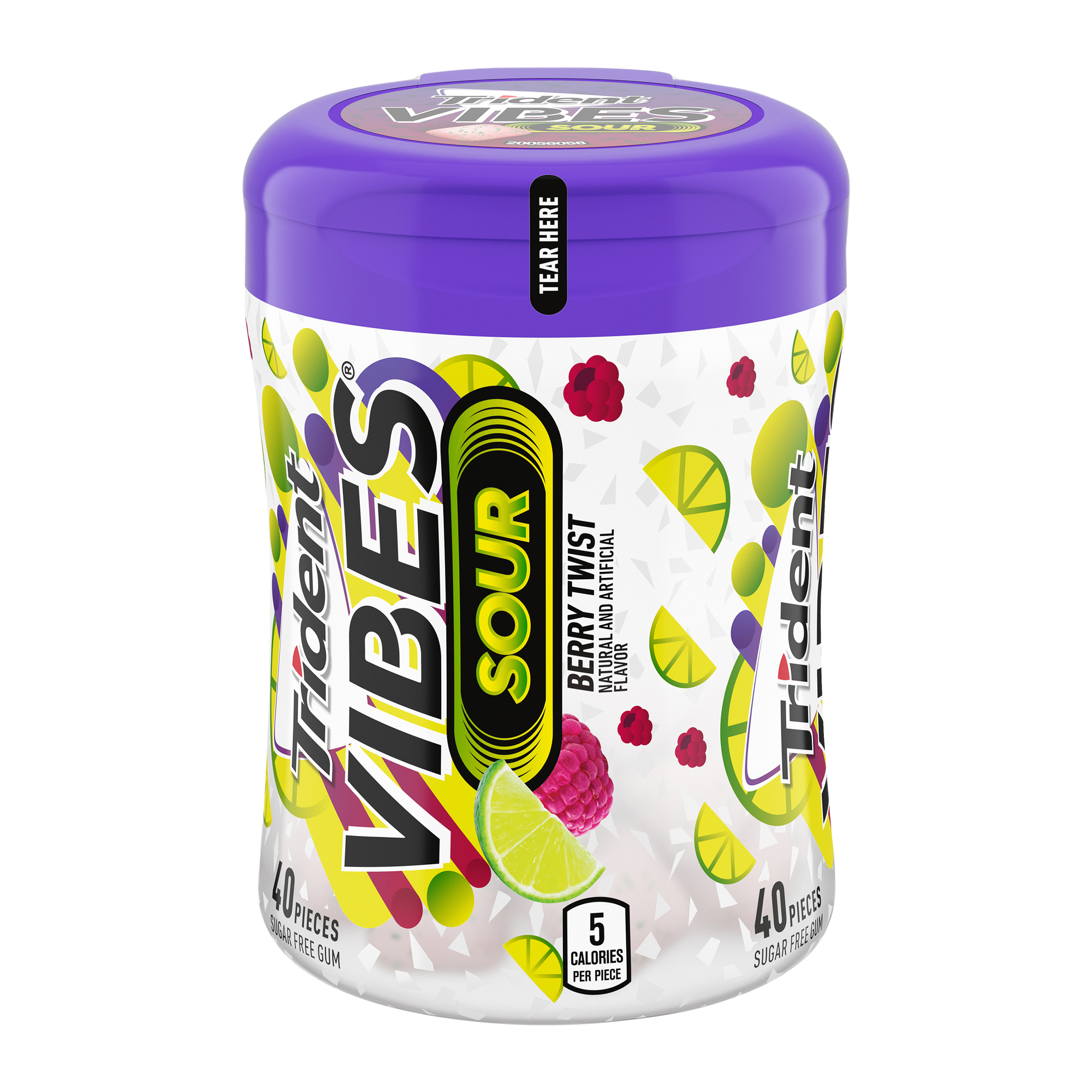 trident vibes® sour berry twist sugar-free gum - 40 pieces