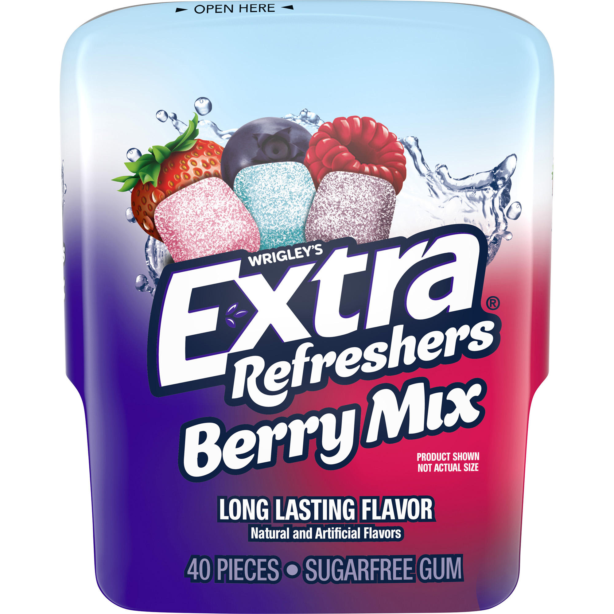 extra® refreshers berry mix sugarfree gum - 40 pieces