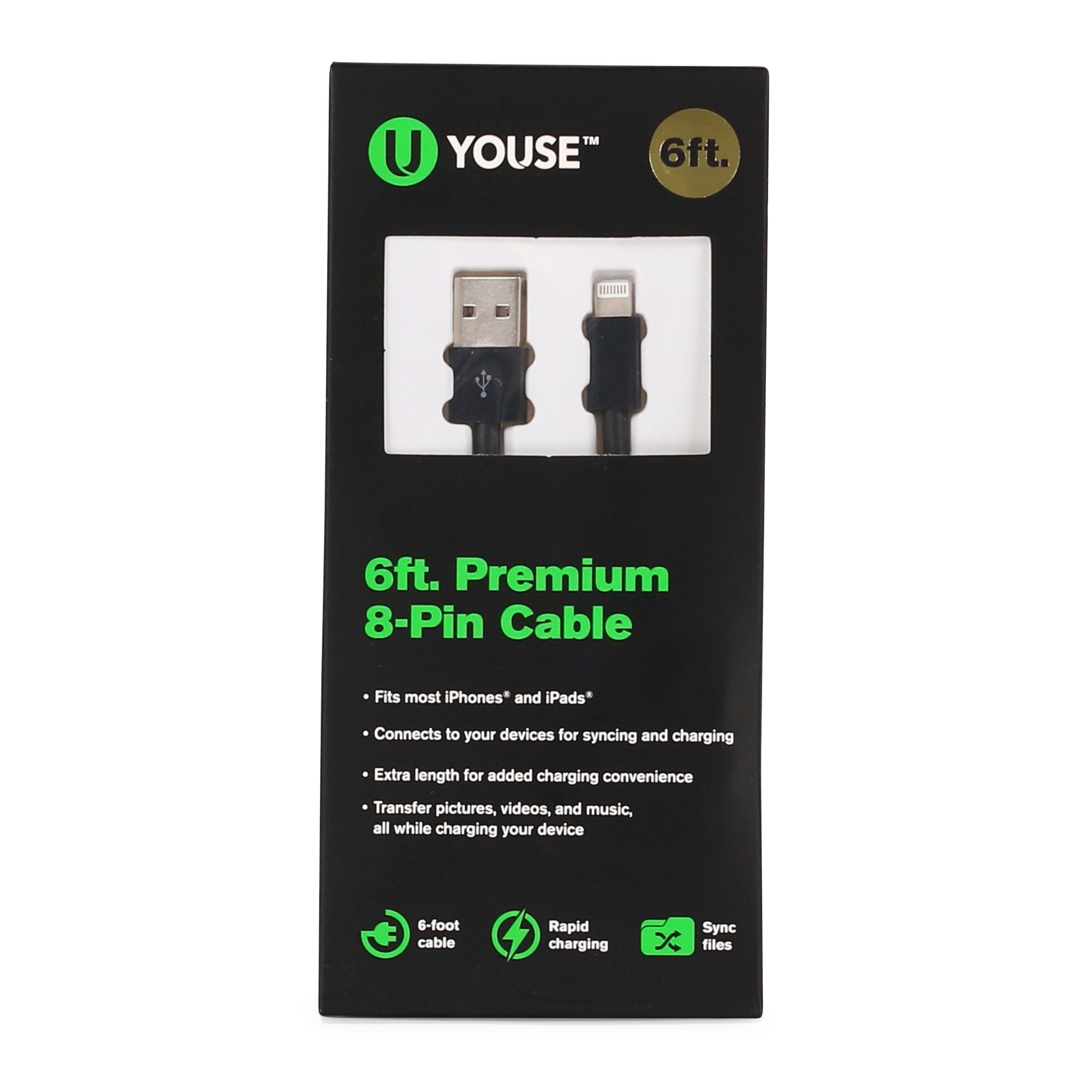 6ft 8-pin cable for iPhone® & iPad