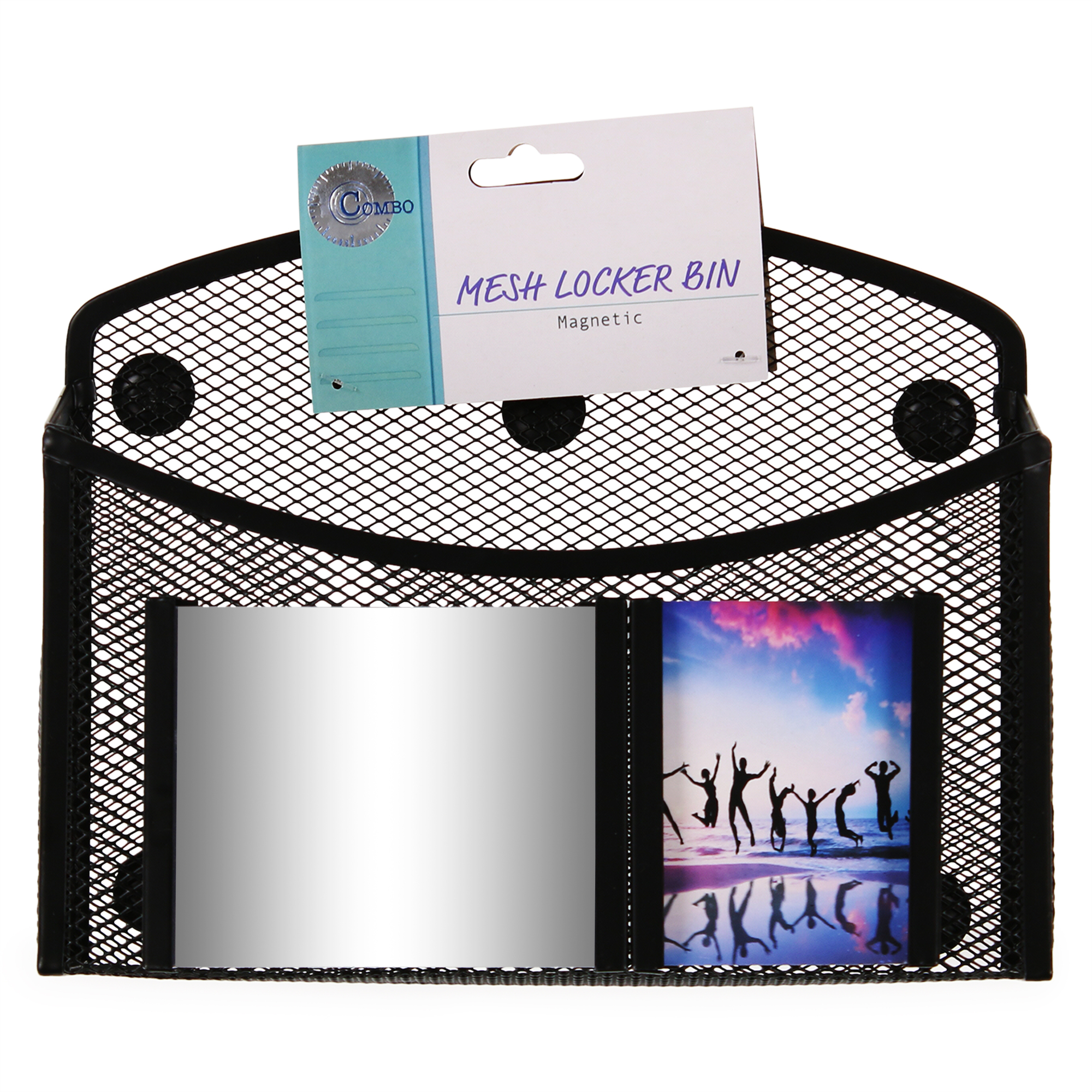 magnetic mesh locker storage bin