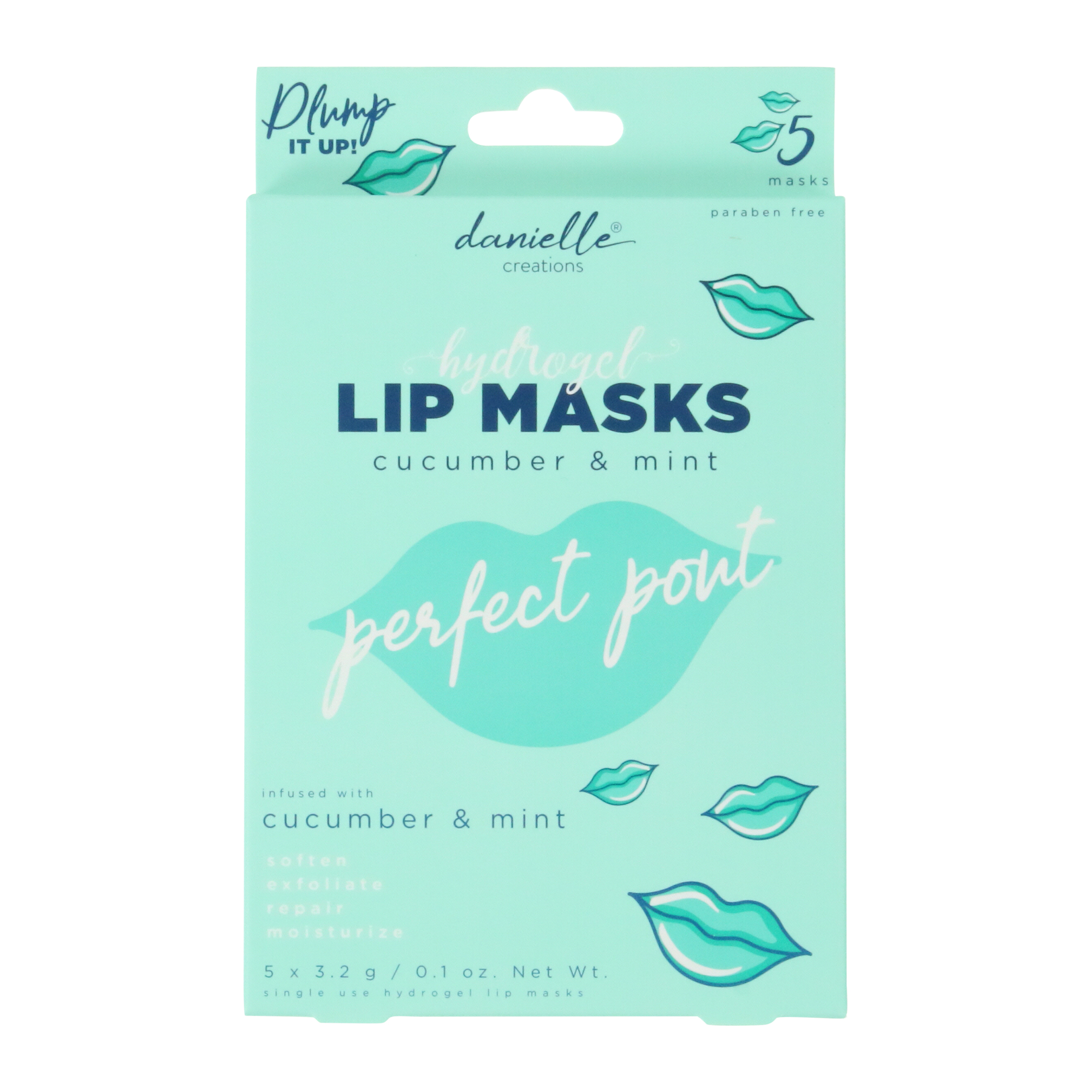perfect pout hydrogel lip masks 5-pack - cucumber & mint