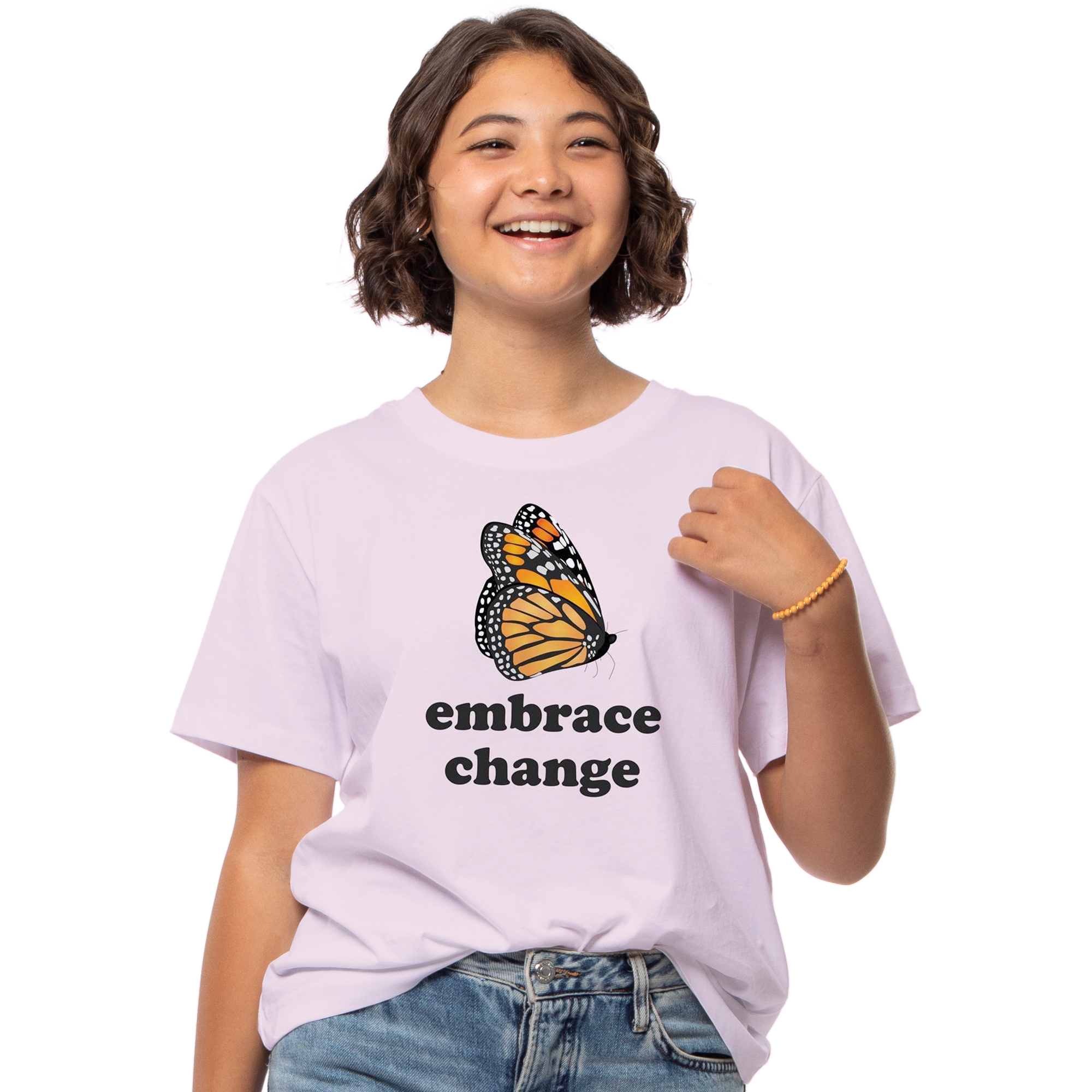 juniors embrace change' butterfly graphic tee