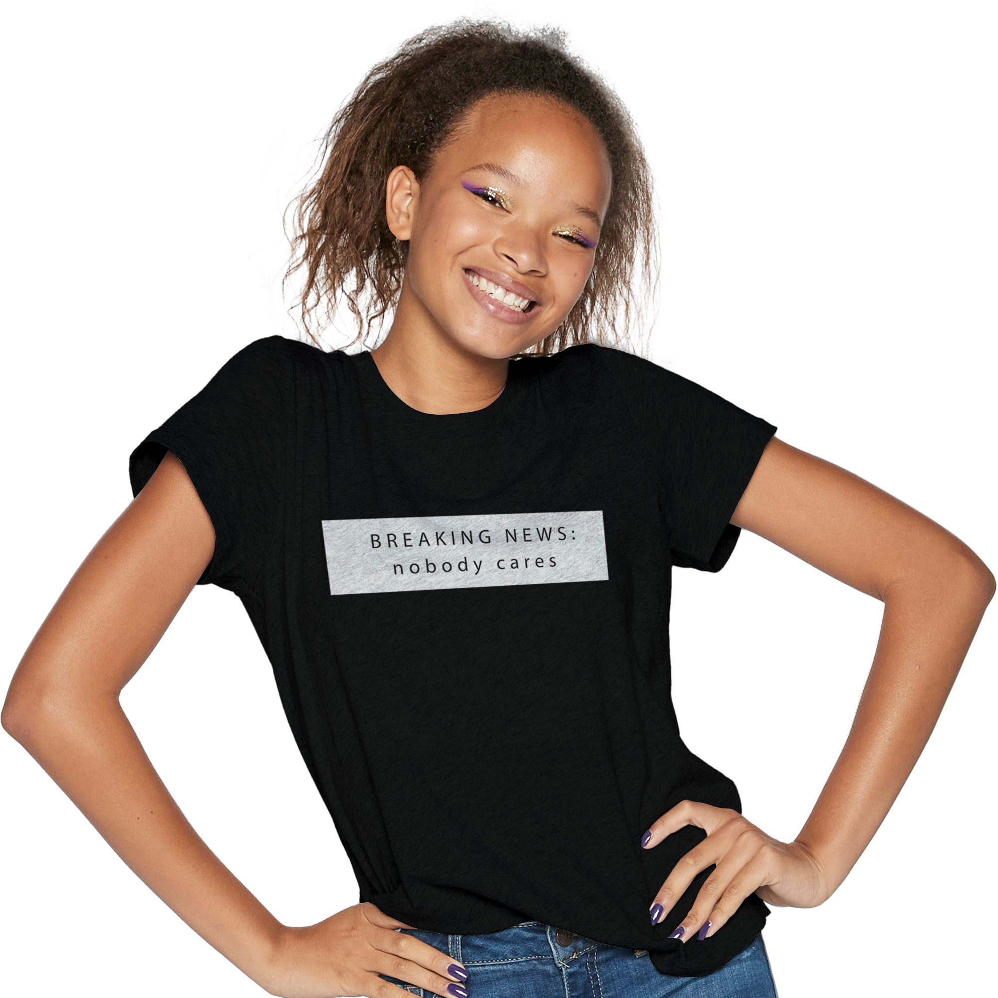 breaking news: nobody cares graphic tee