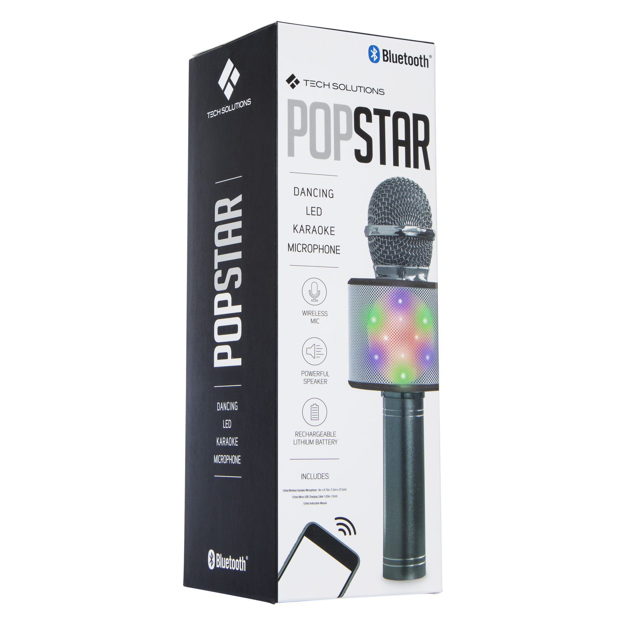 popstar dancing LED bluetooth karaoke microphone