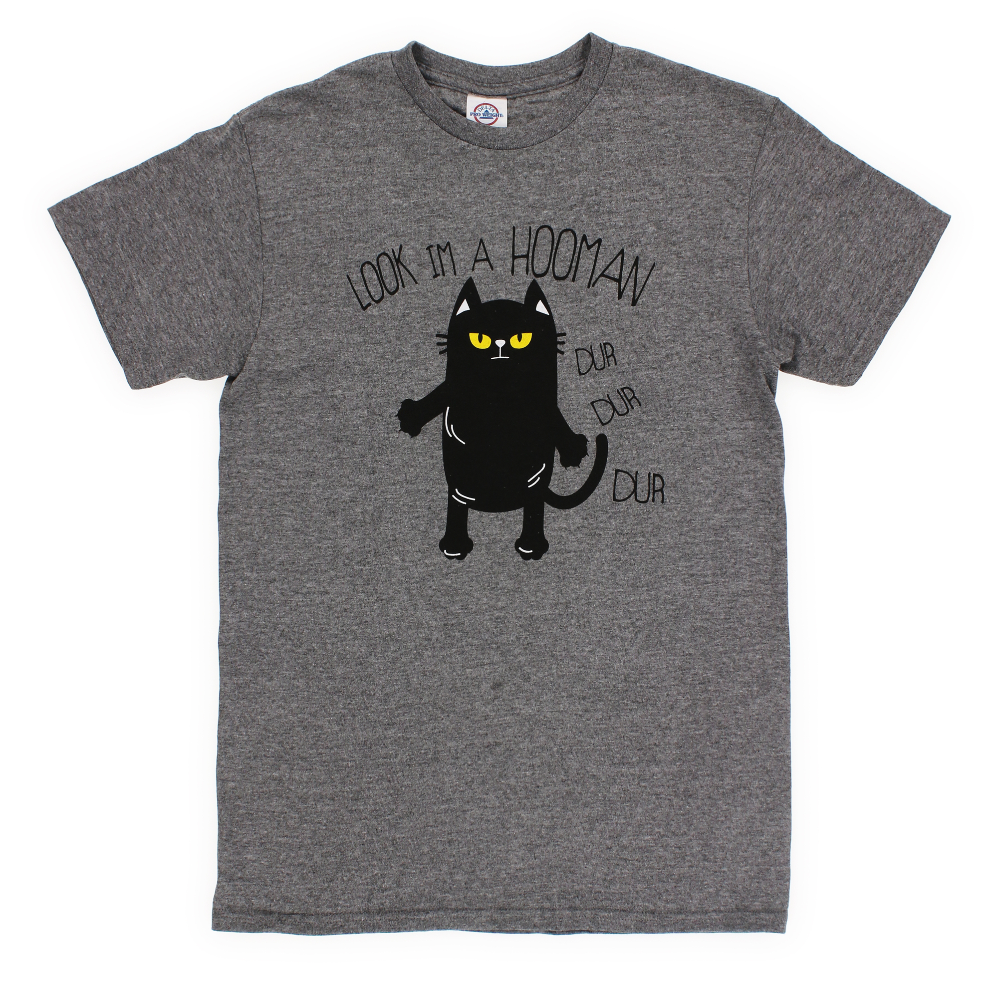 black cat 'look I'm a hooman' graphic tee