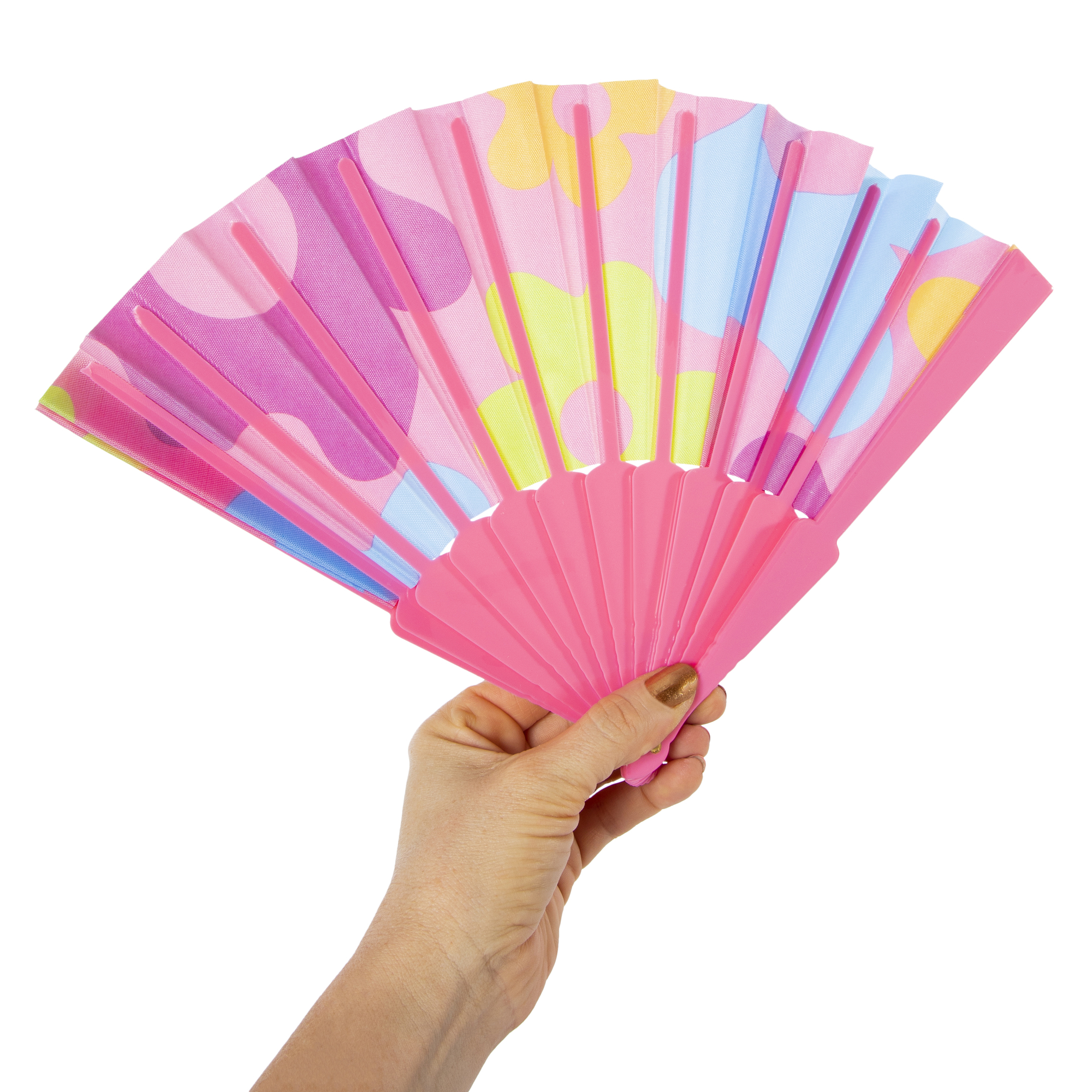 folding handheld fan - rainbow