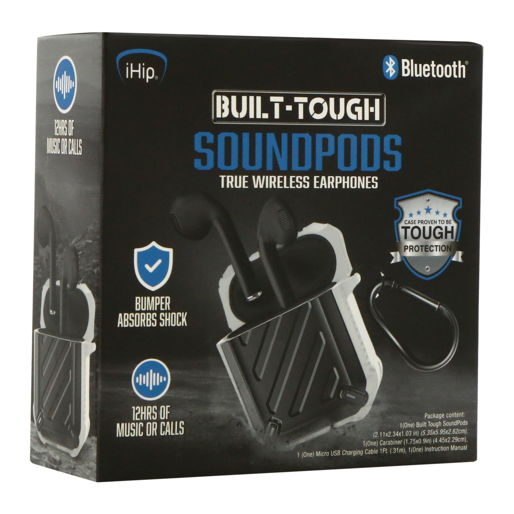 built-tough bluetooth® soundpods with charging case