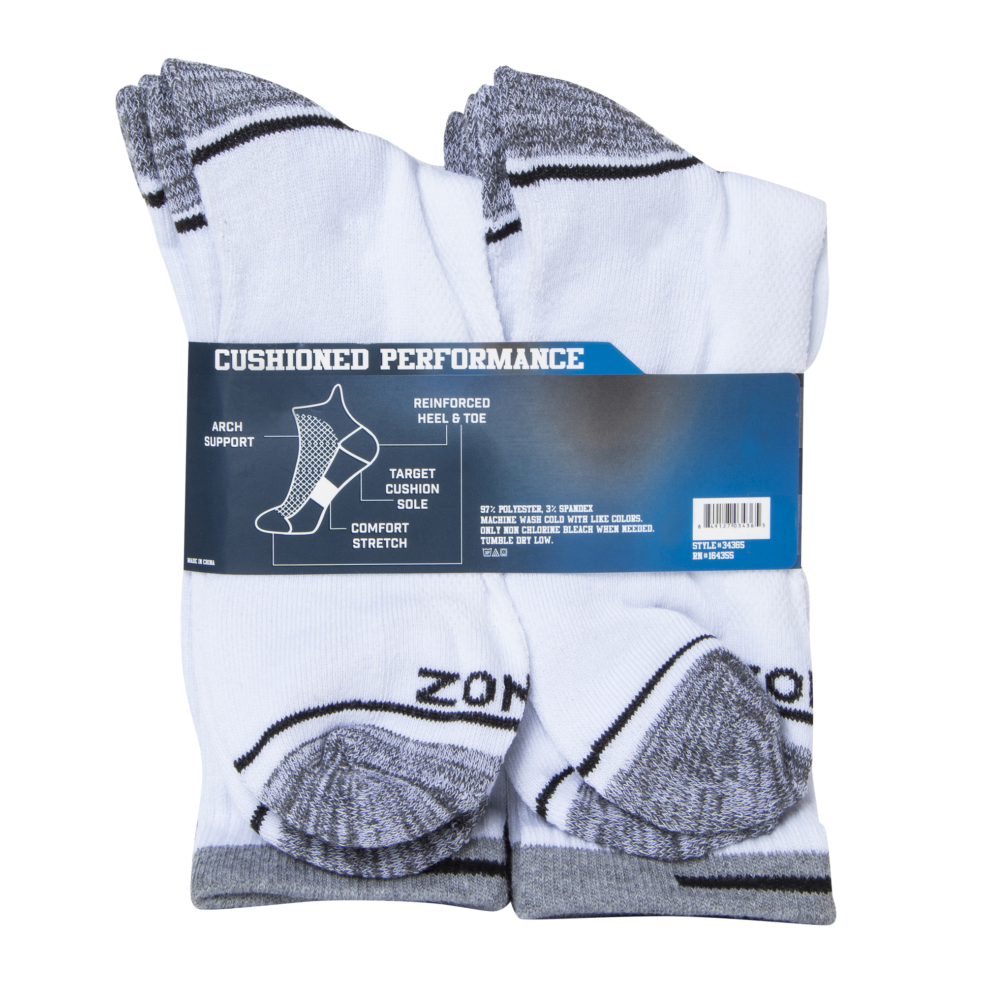 series-8 fitness™ young men's performance crew socks 5-pack