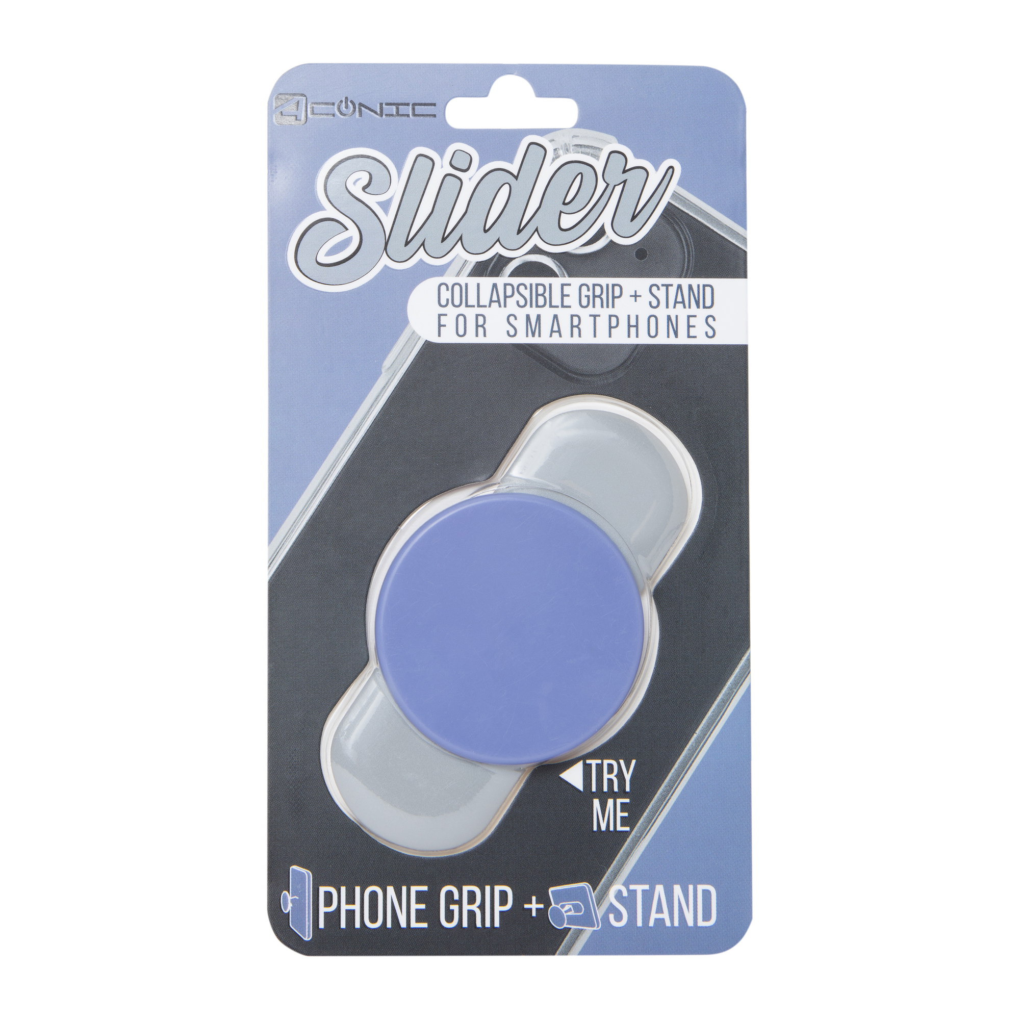 slider collapsible grip & stand for smartphones
