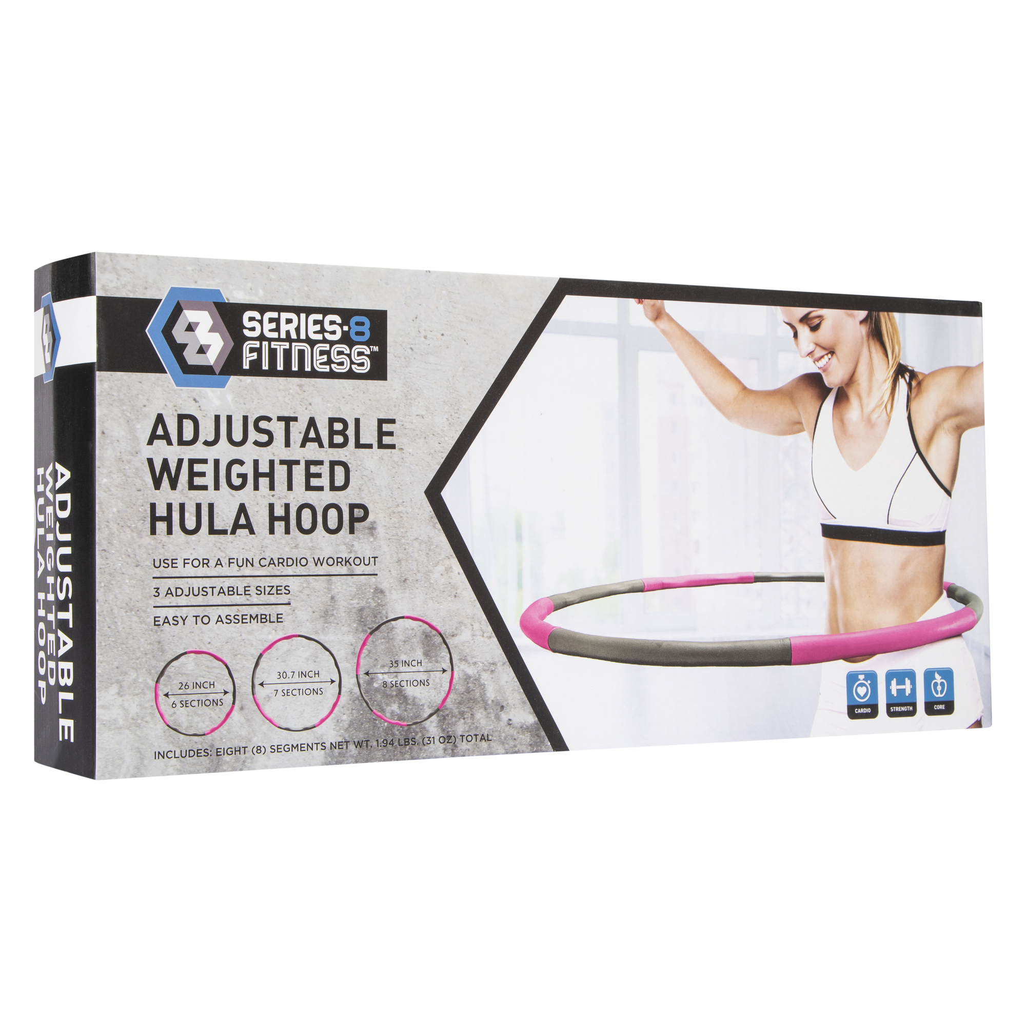 series-8 fitness™ adjustable weighted hula hoop