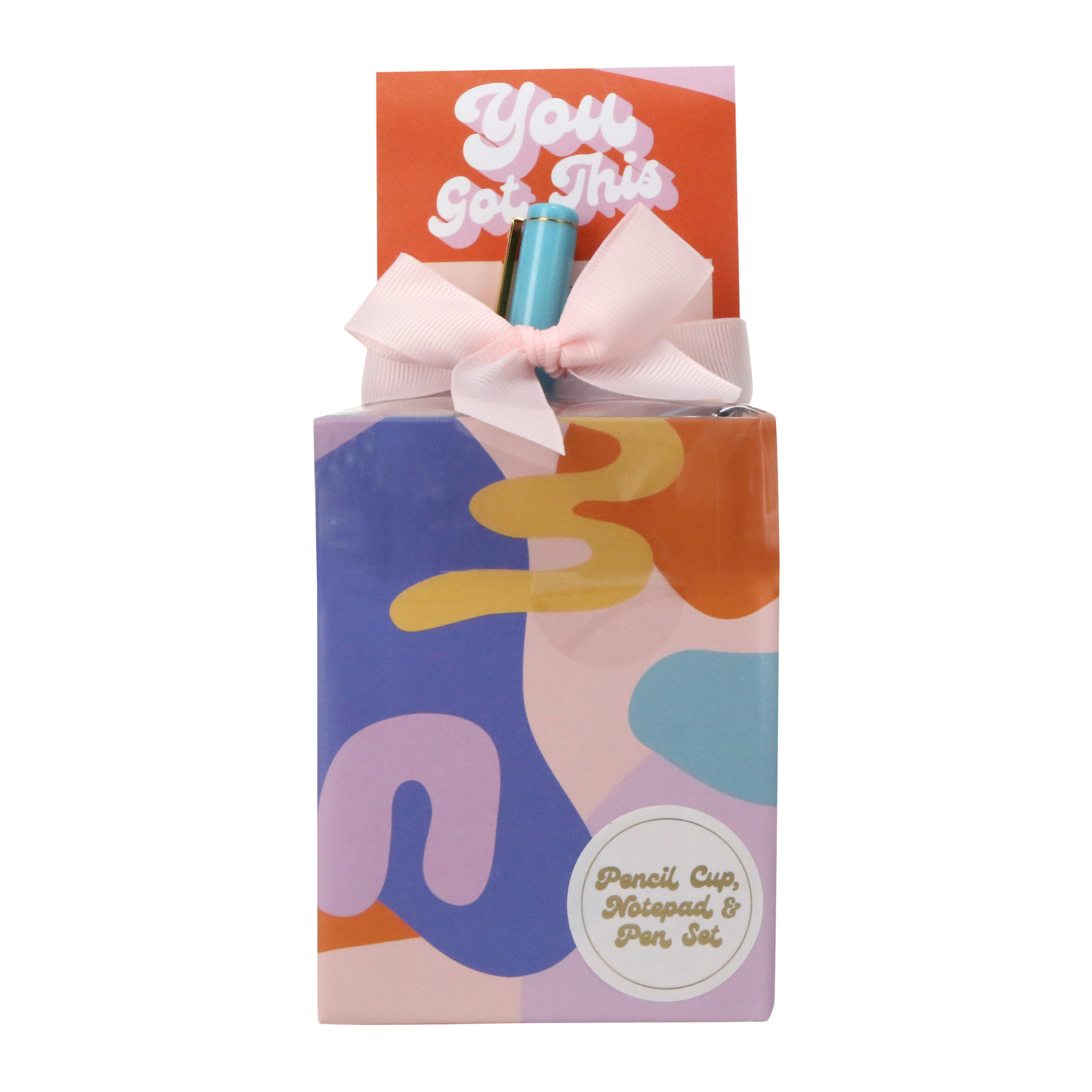 'you got this' pencil cup, notepad & pen set