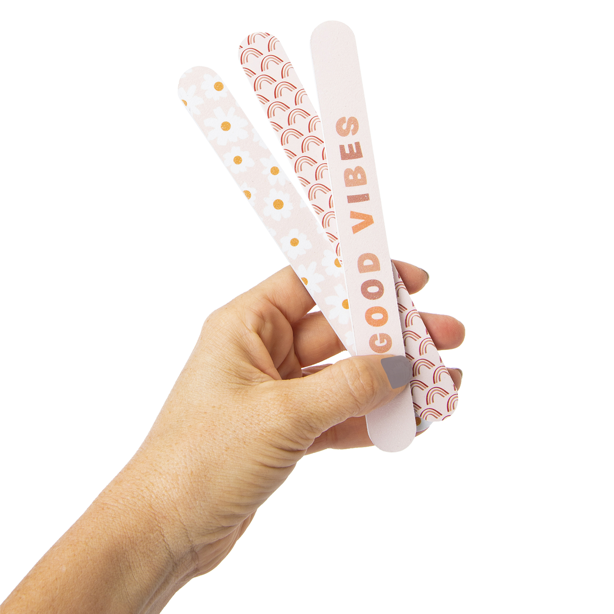 'good vibes' nail files 3-piece set