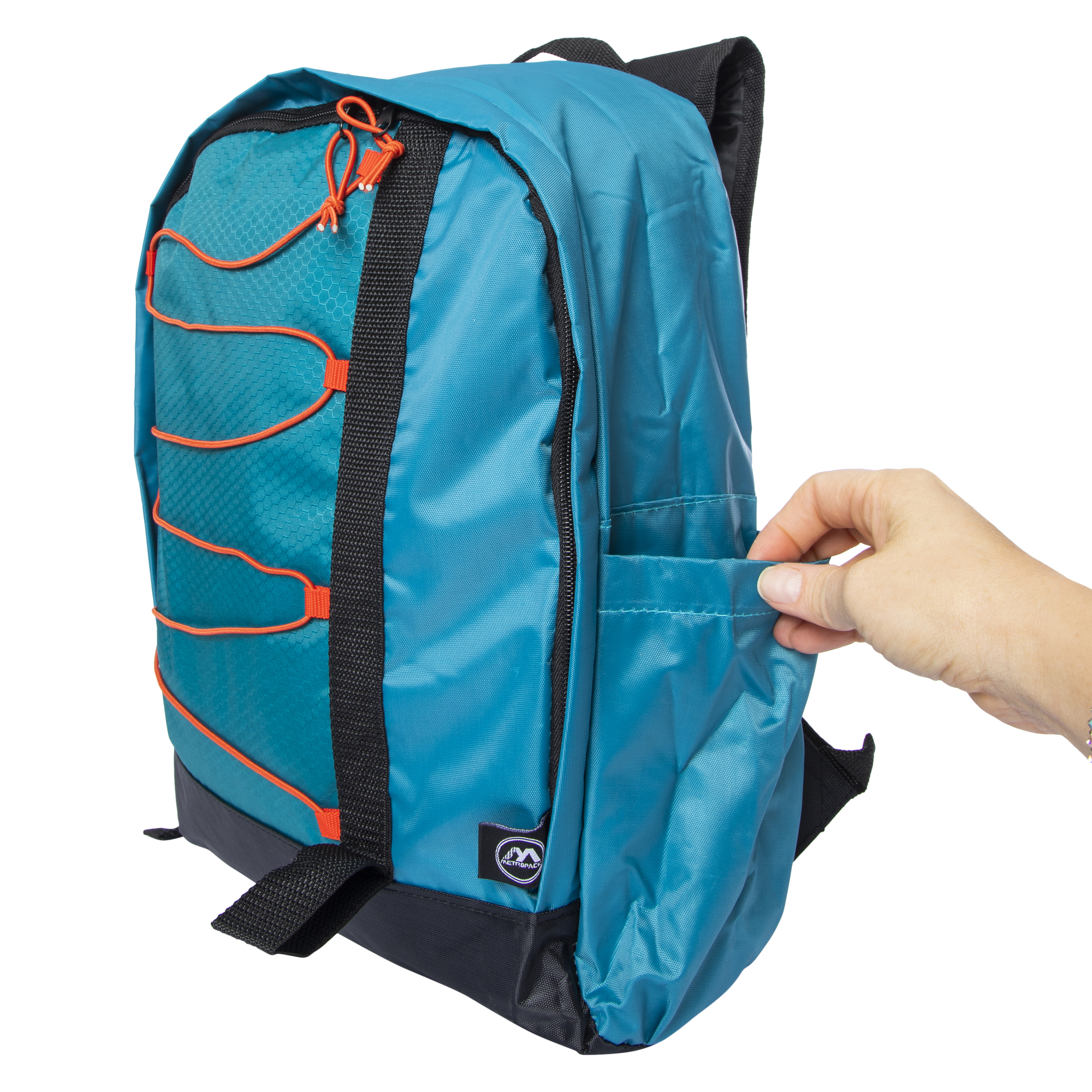 Asymmetrical Bungee Cord Blue Backpack