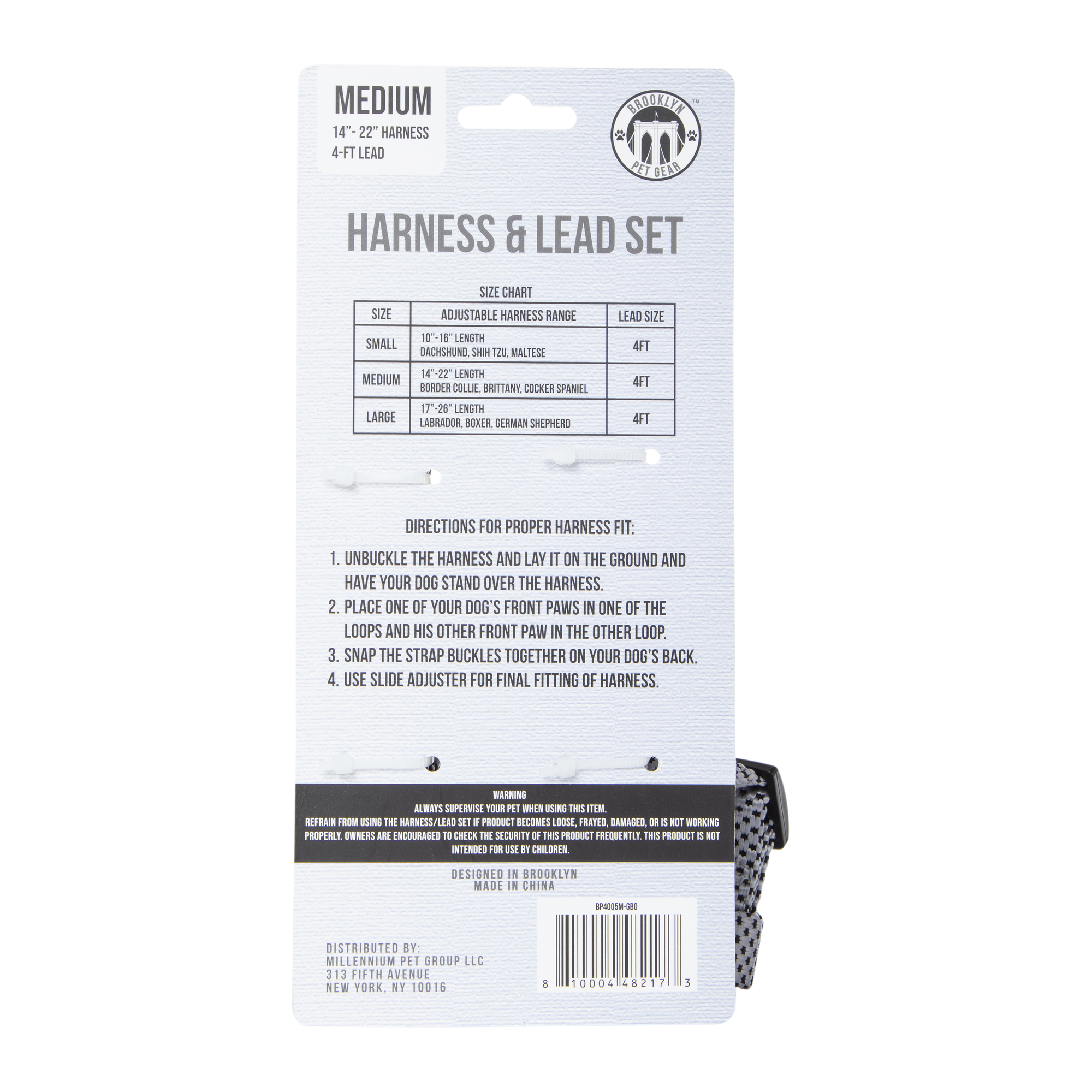 harness & lead set for medium dogs