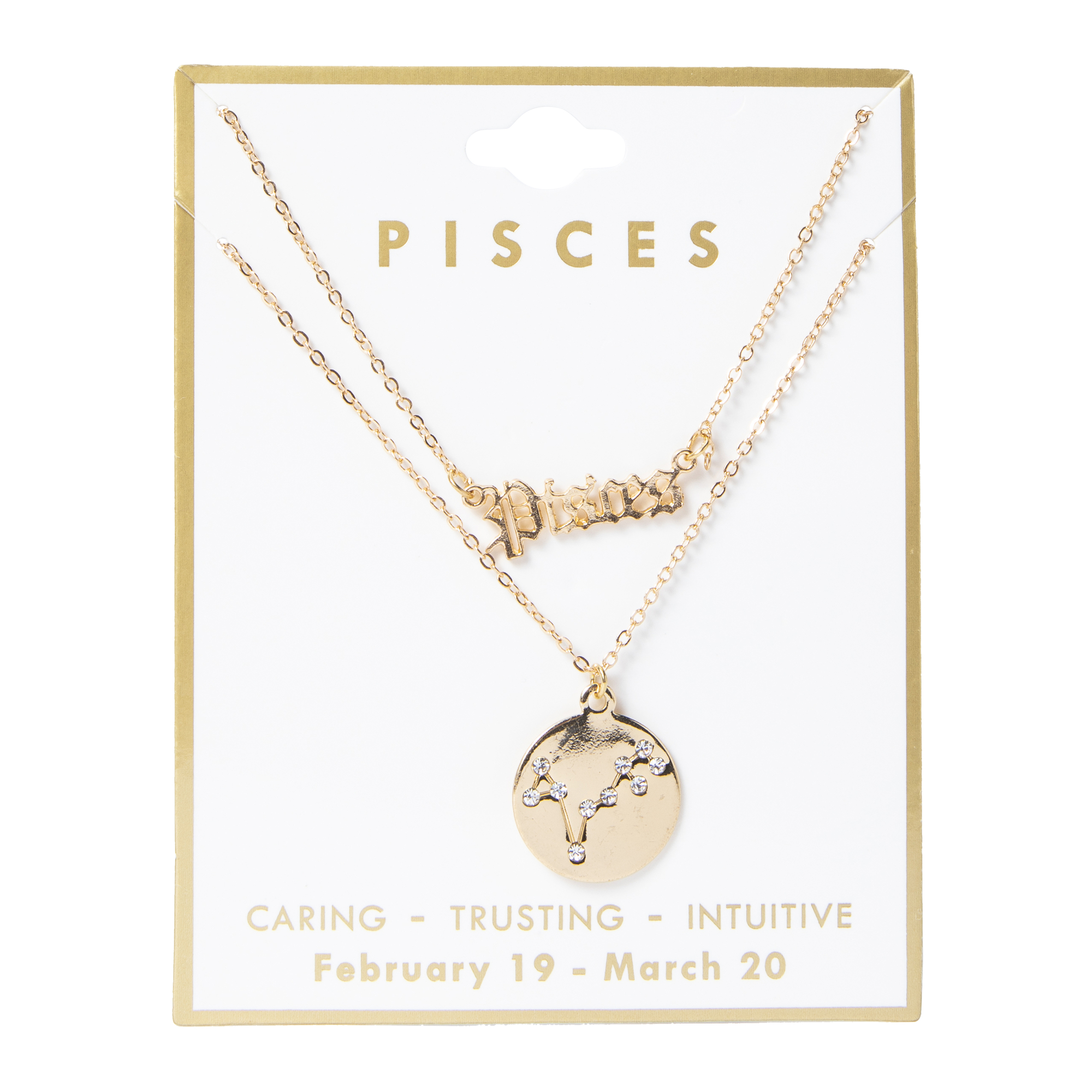 Layered Zodiac Necklace - Pisces