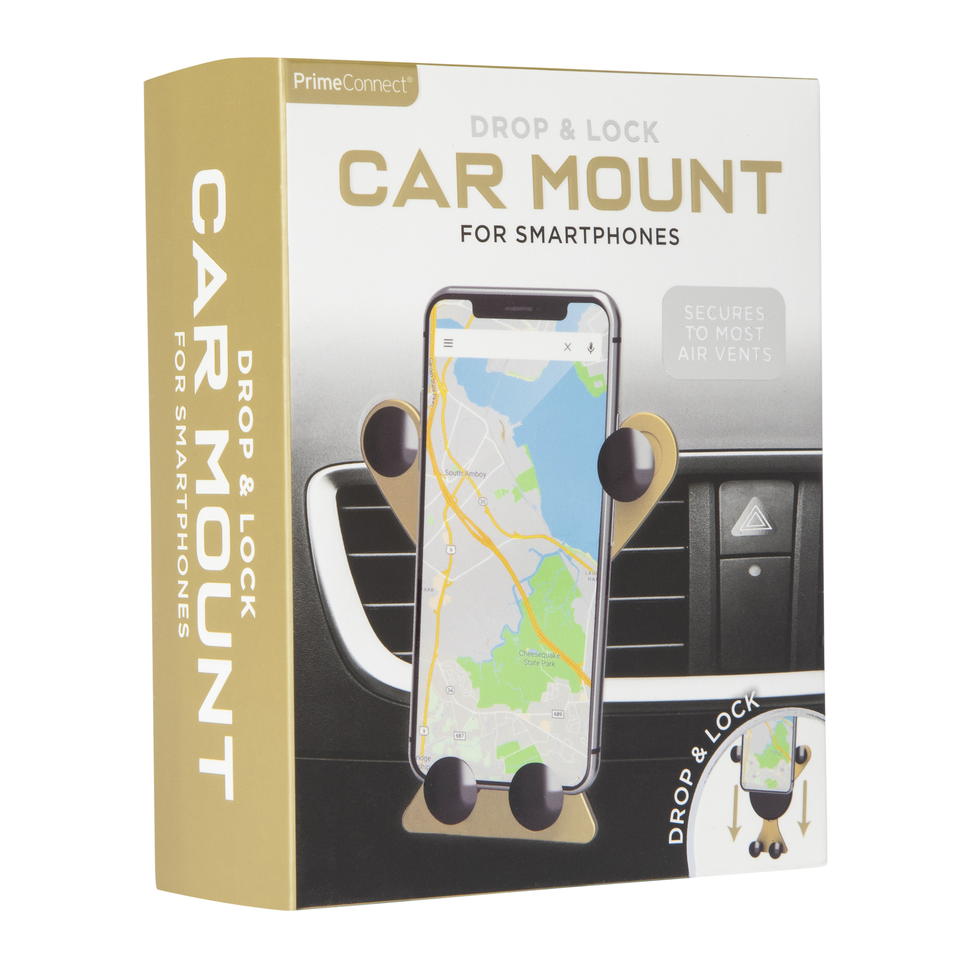 drop & lock car mount for smartphones