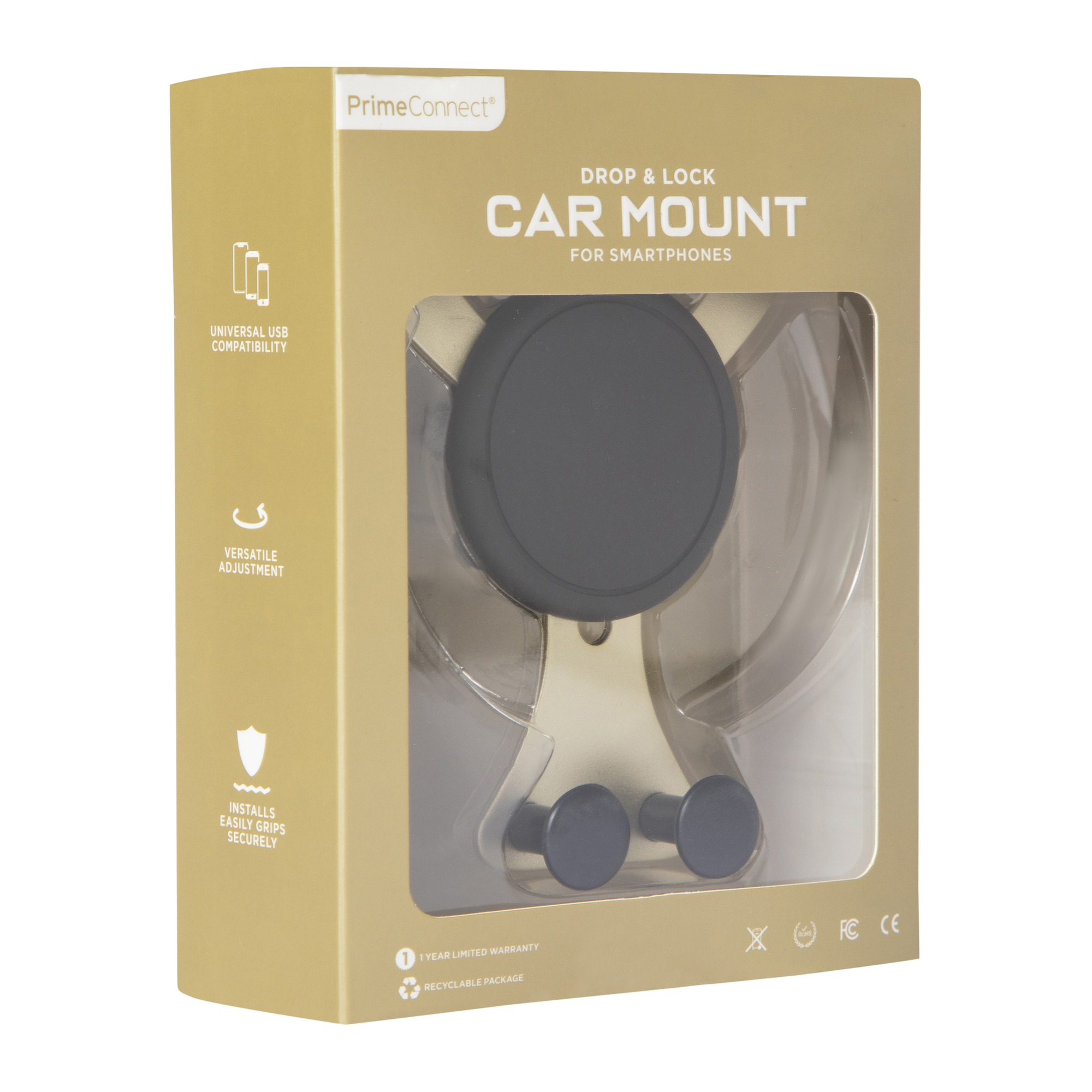 drop & lock car mount for smartphones