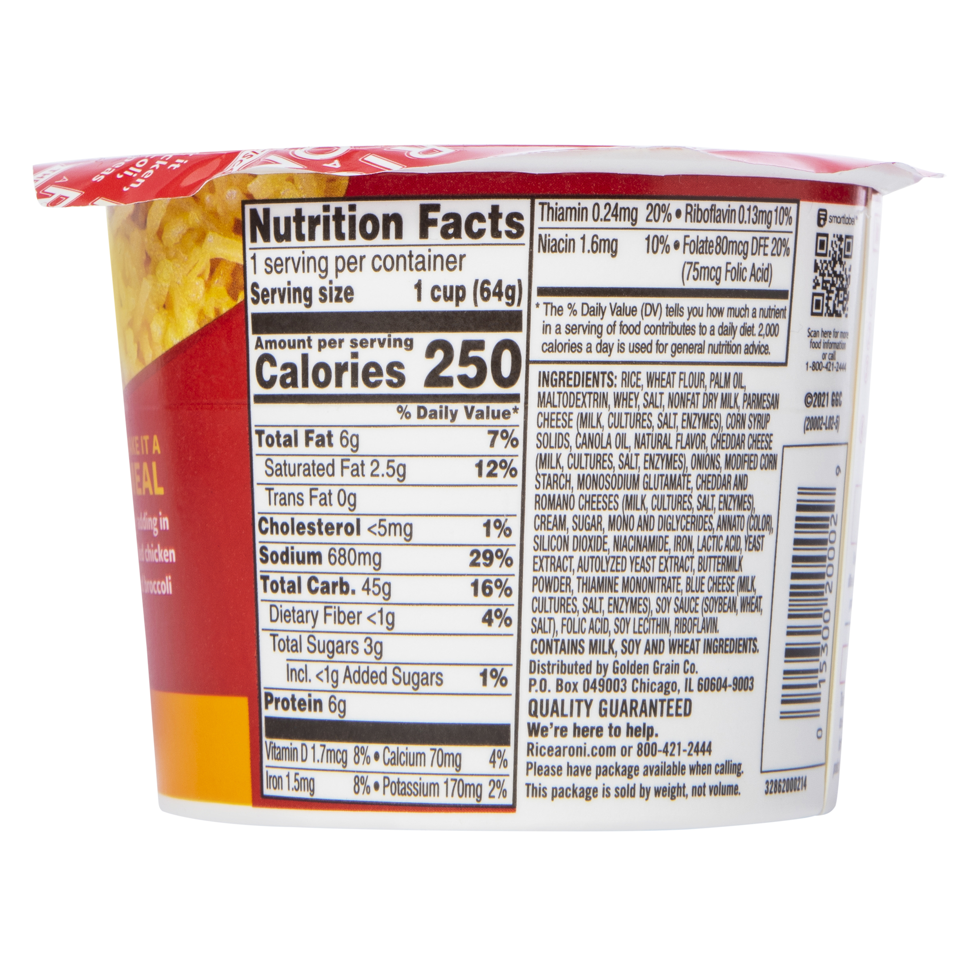 rice-a-roni cup, creamy four cheese 2.25oz