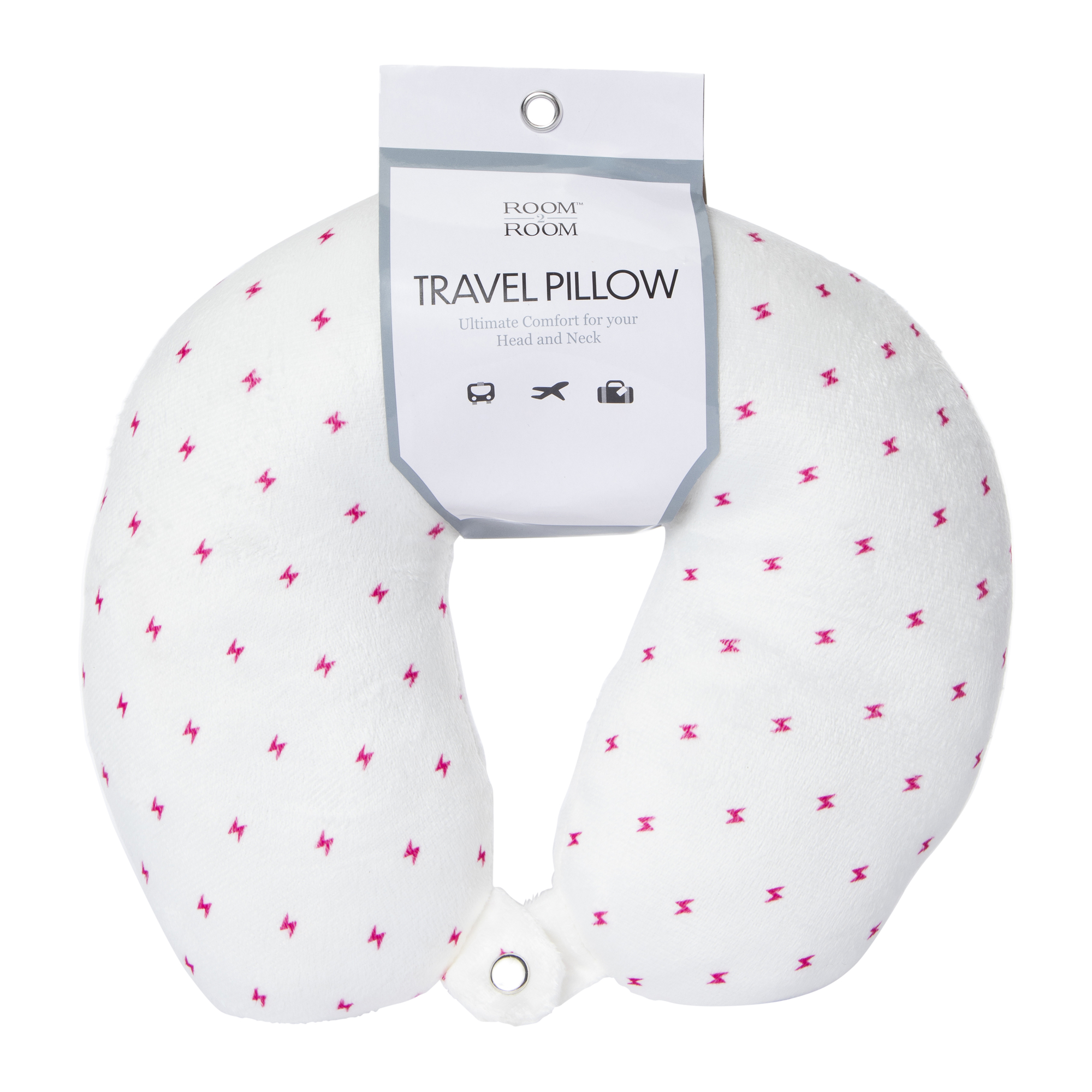 smiley face printed travel pillow