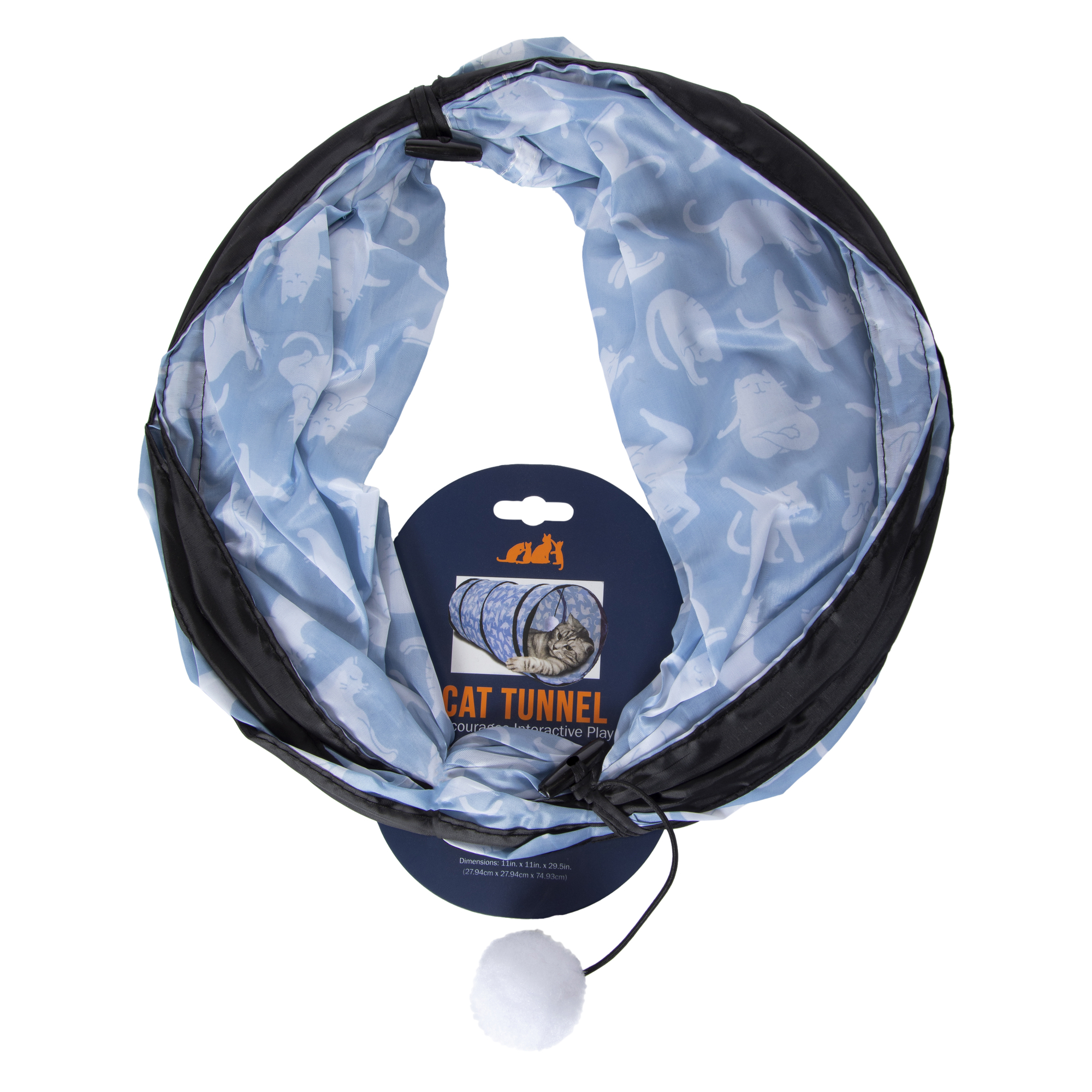cat tunnel with soft ball toy 30in