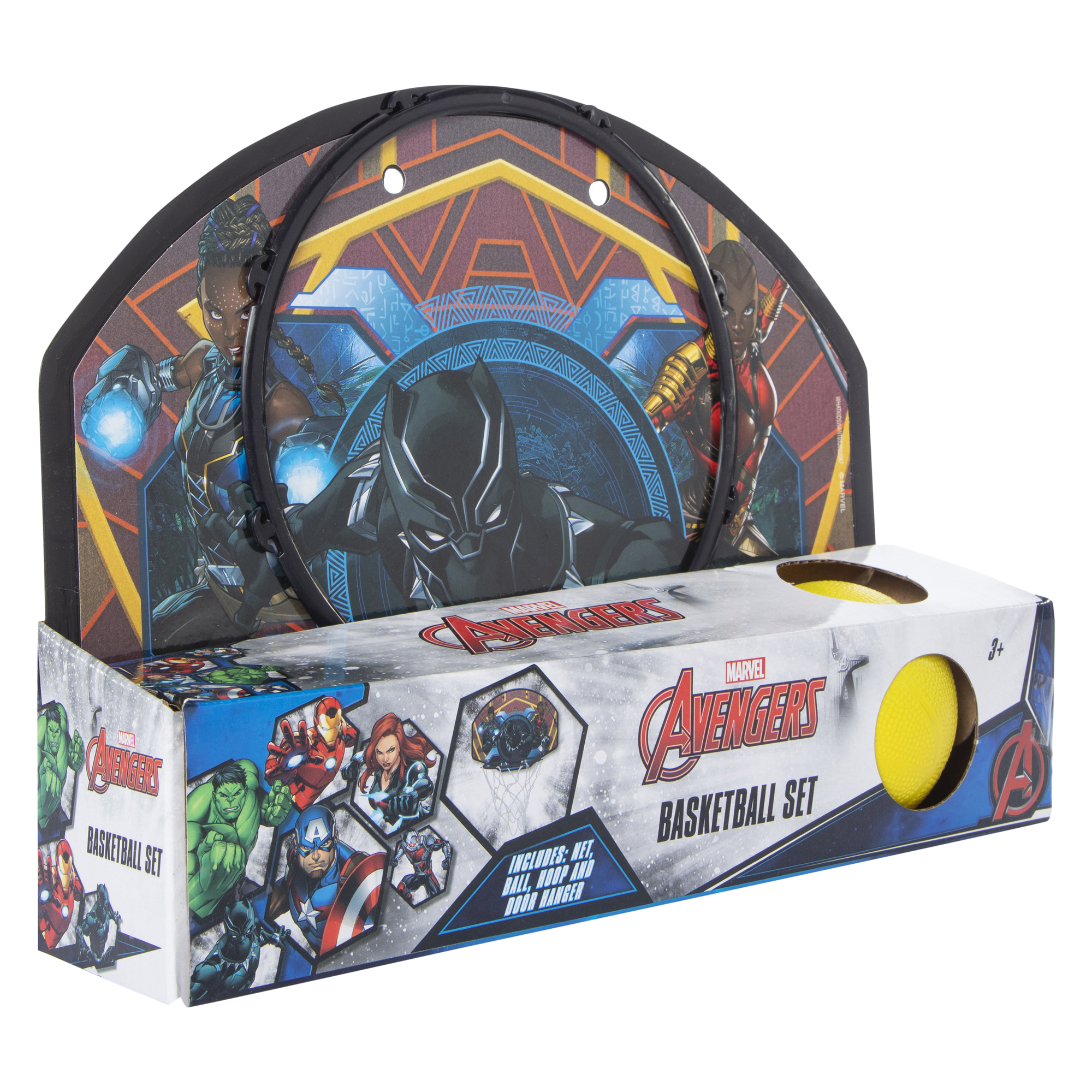 marvel® avengers™ black panther indoor basketball set