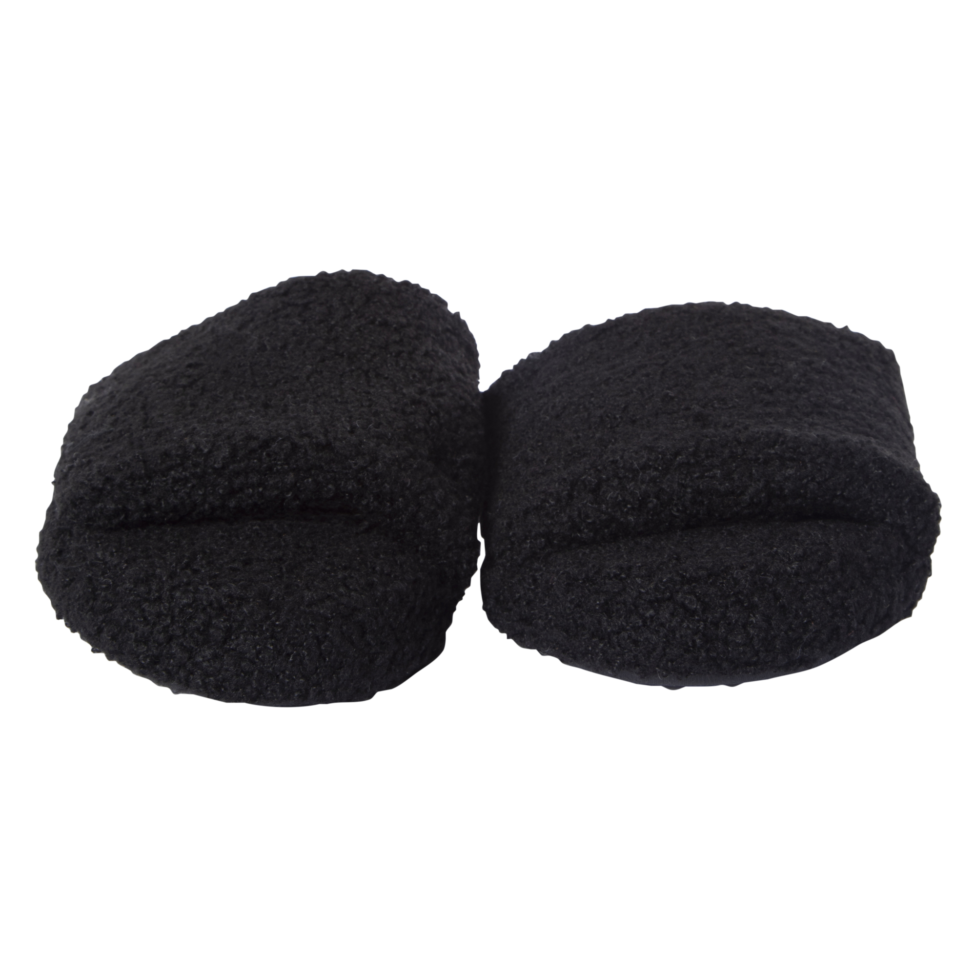 black teddy slide slippers
