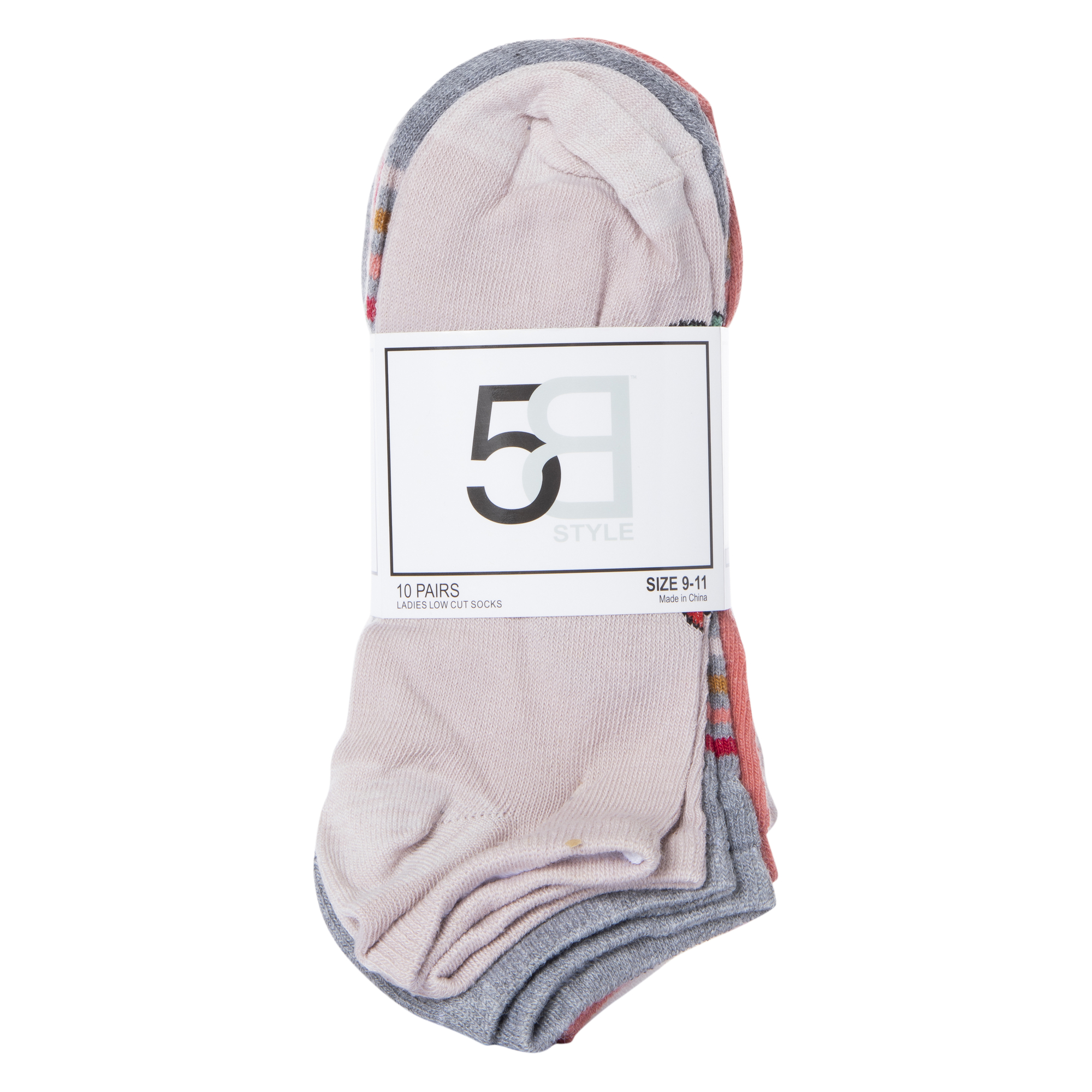 Ladies Low-Cut Socks 10-Pack - Mushroom Print