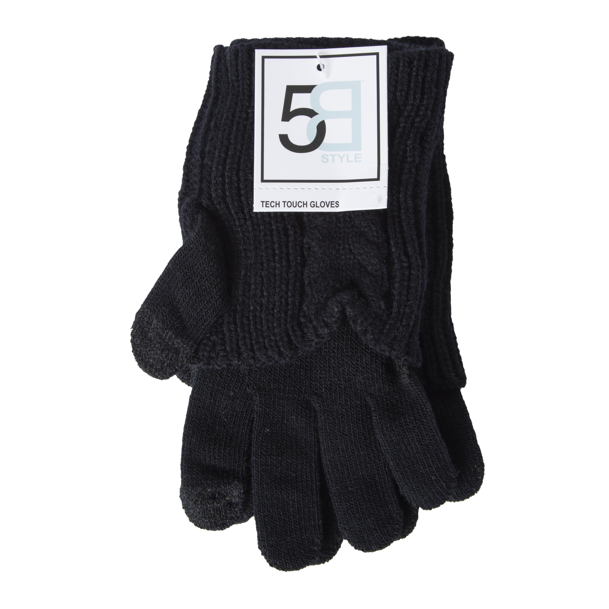 juniors 2-in-1 knit gloves w/ tech tips - brown