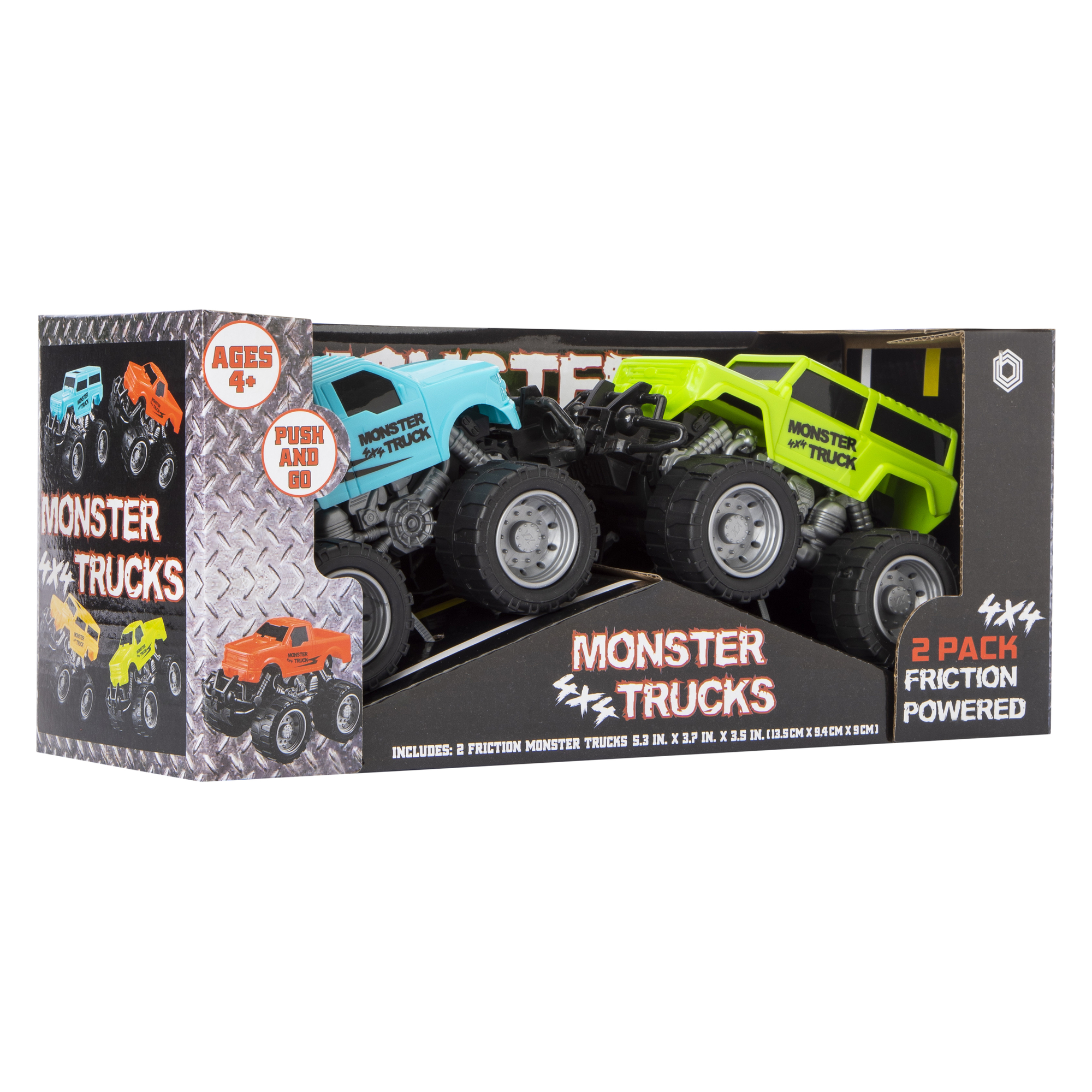 Friction-Powered Monster Trucks 2-Pack (Styles May Vary)