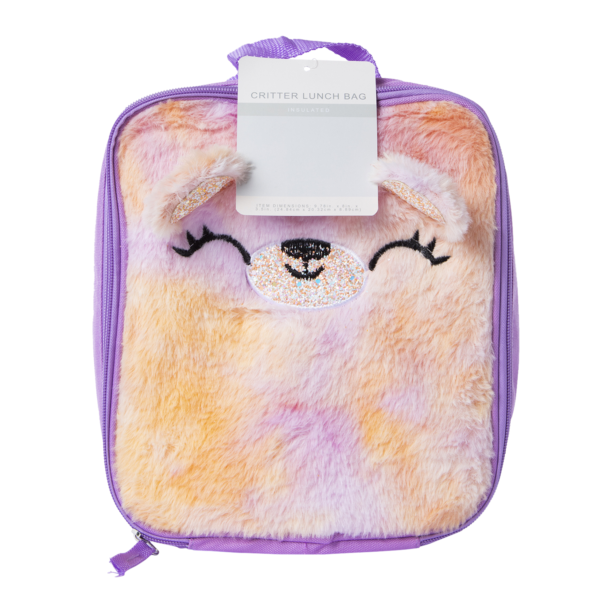 plush critter lunch bag 9.8in x 8in - bear