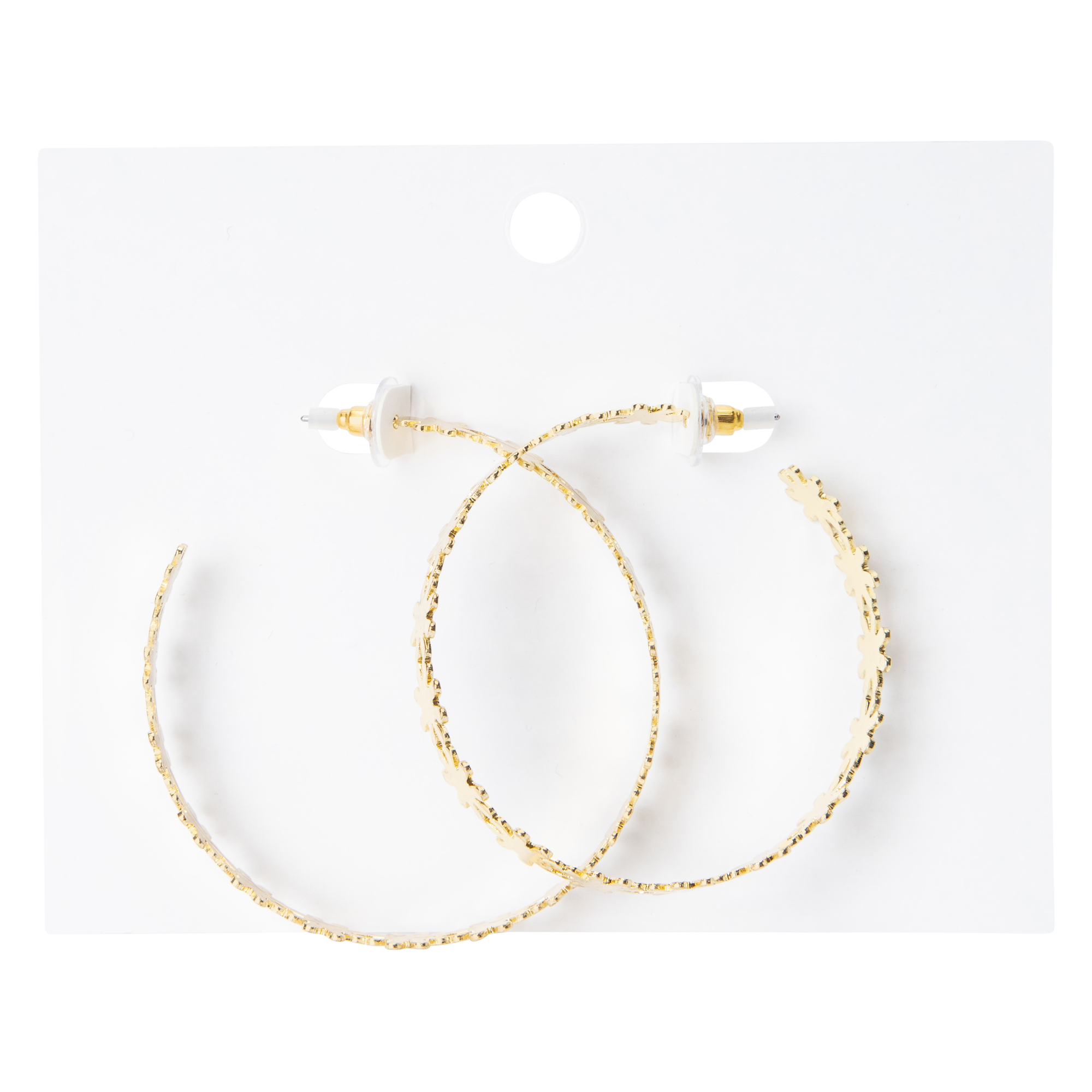 gold daisy hoop earrings
