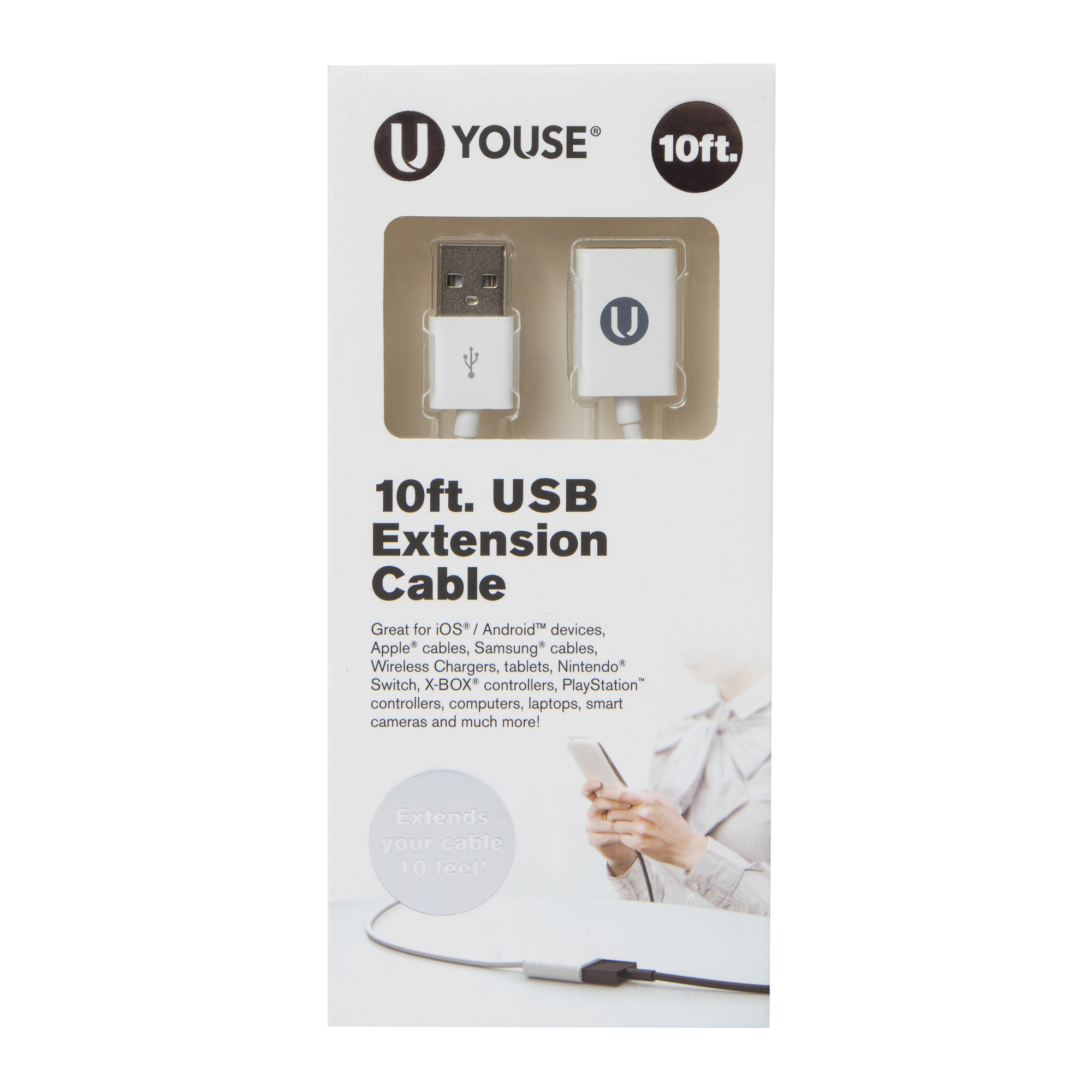 ゆぅ u-youse™ 10ft. usb extension cable | Five Below