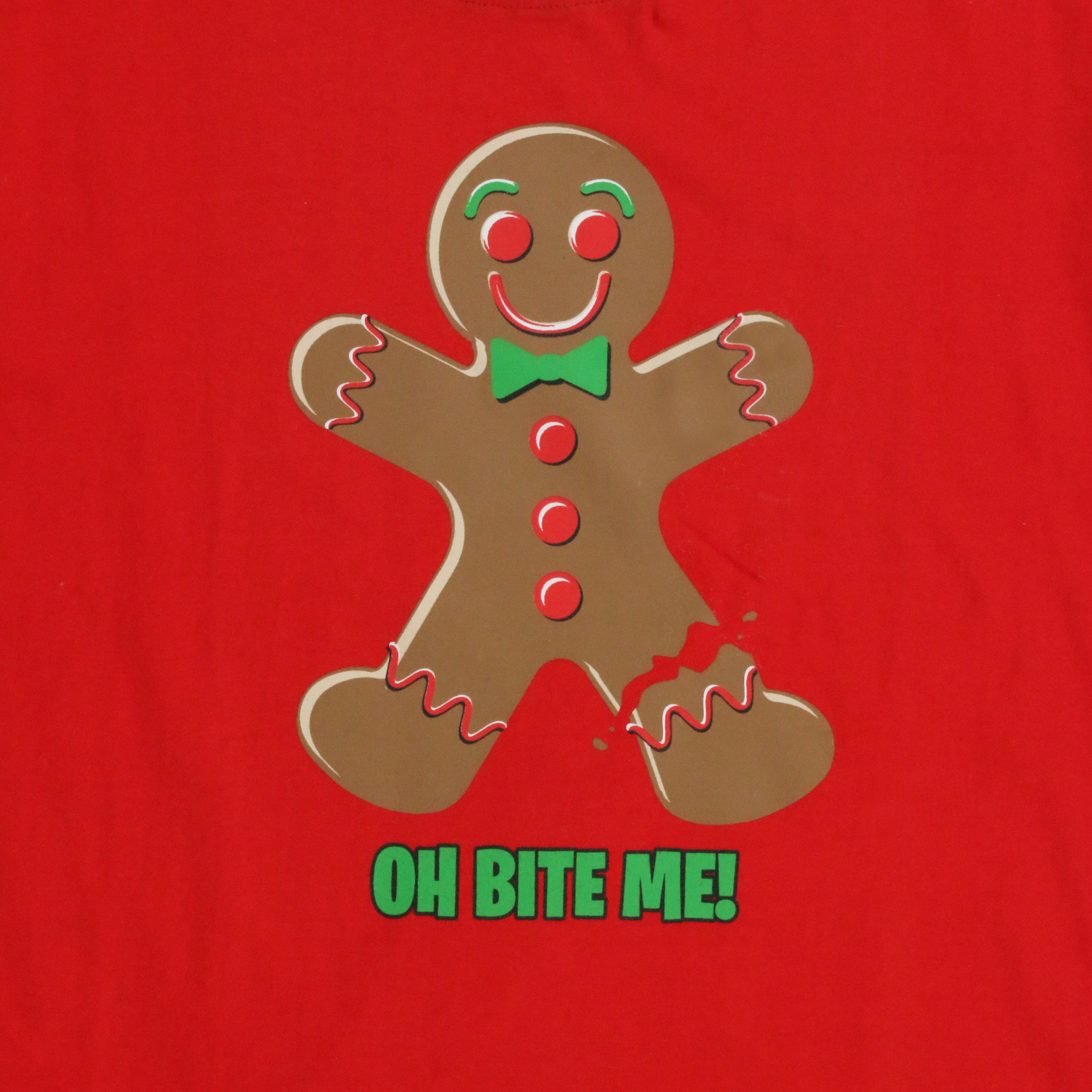 'oh bite me’ gingerbread holiday graphic tee