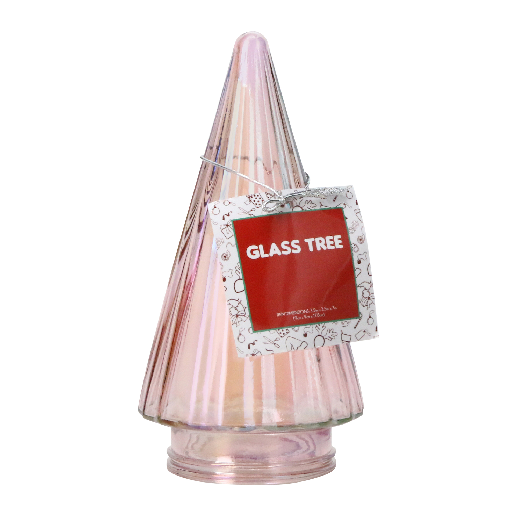 glass christmas tree 3.5in x 7in
