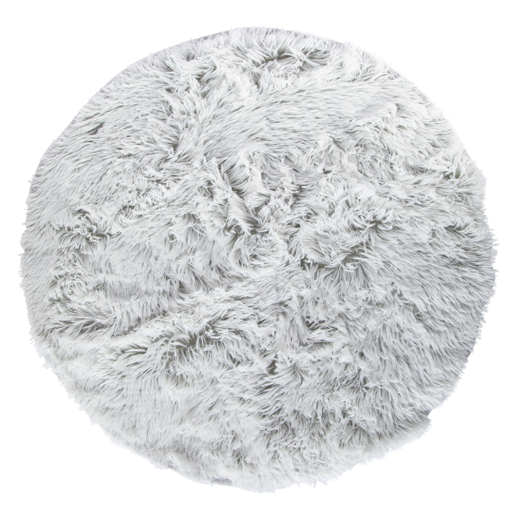 round faux fur accent rug 30in