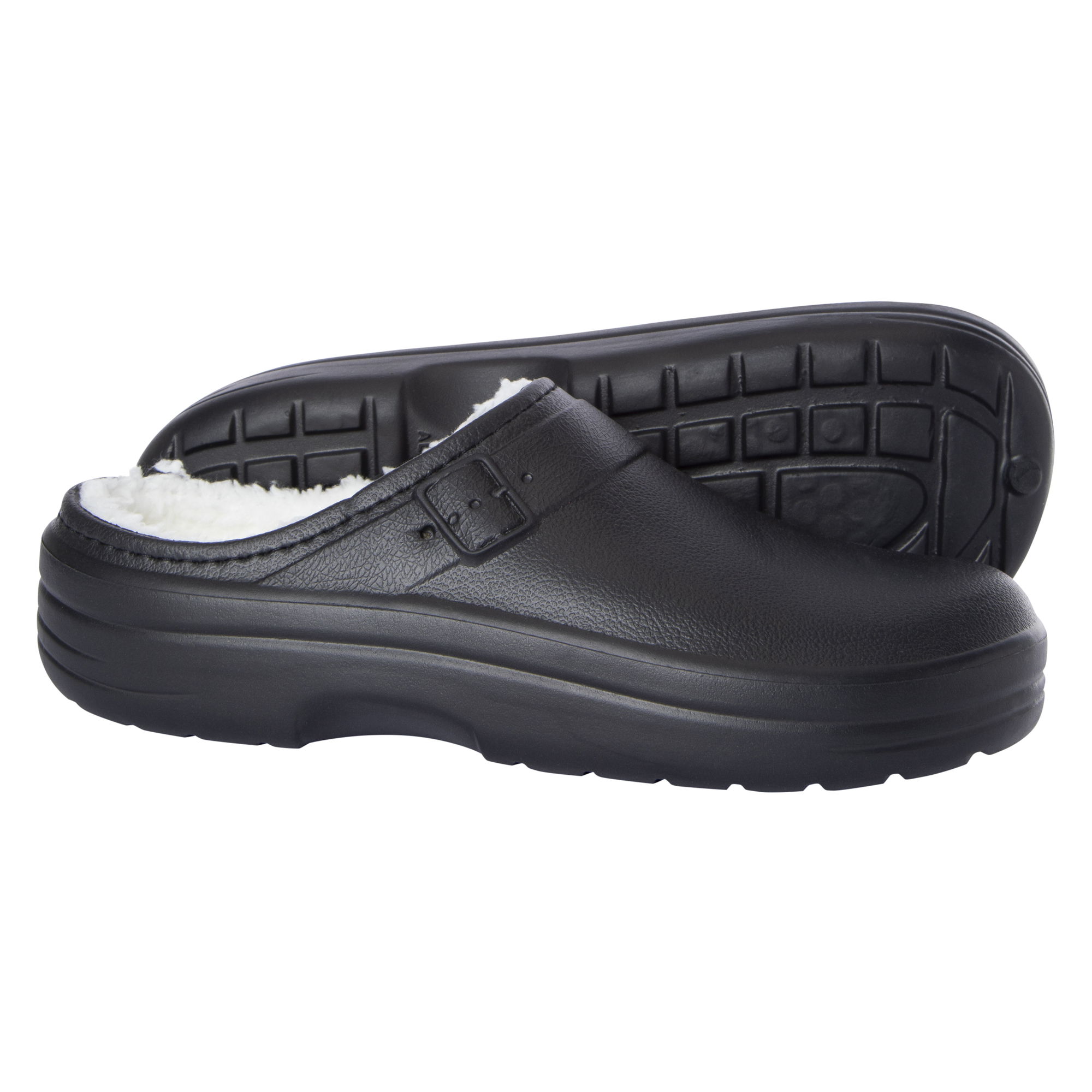 ladies olive sherpa-lined EVA clogs