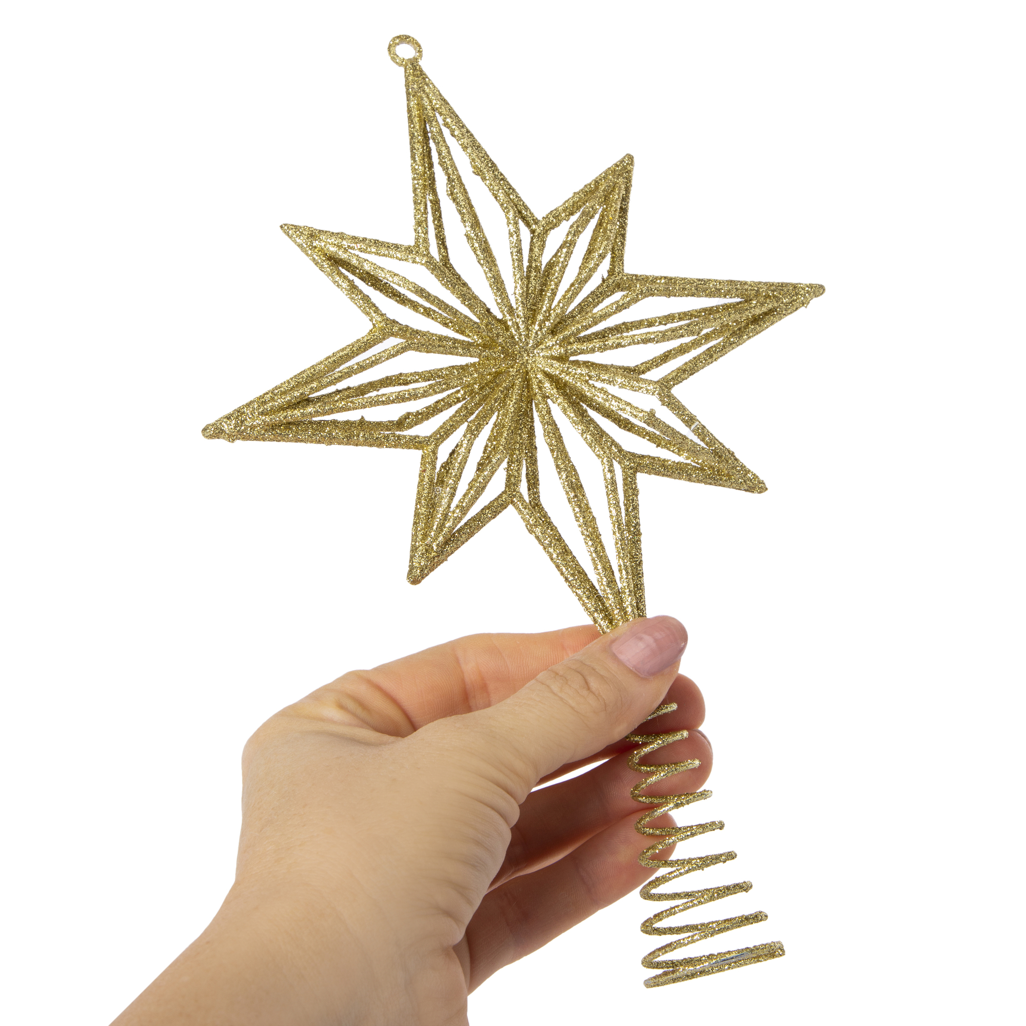 glitter star tree topper 9.25in