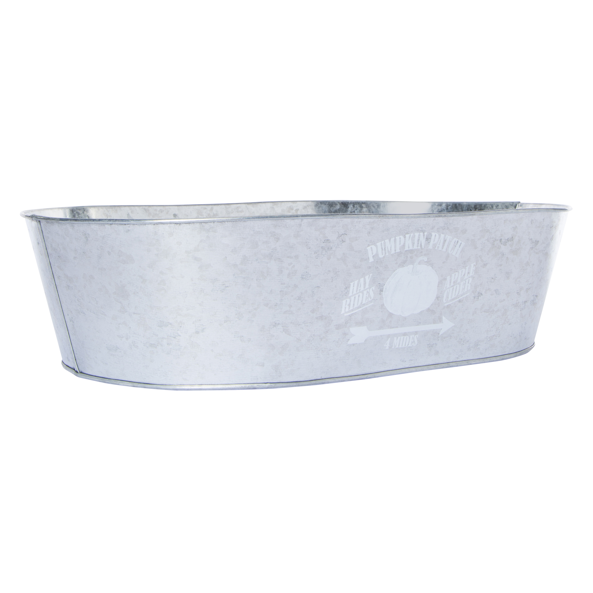 'pumpkin patch' galvanized metal tub 15.2in x 10.3in
