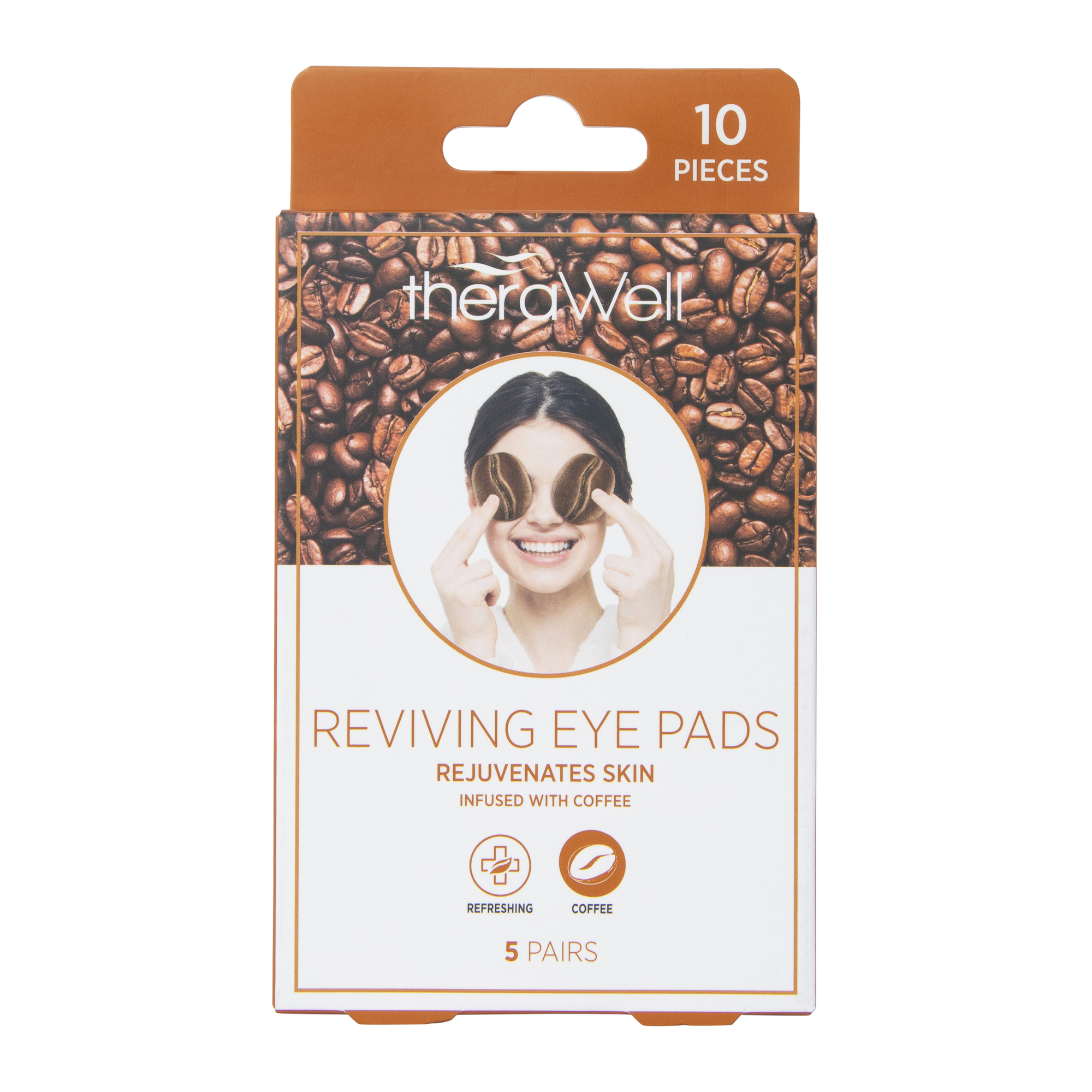 Therawell™ Reviving Eye Pads, 5 Pairs - Coffee