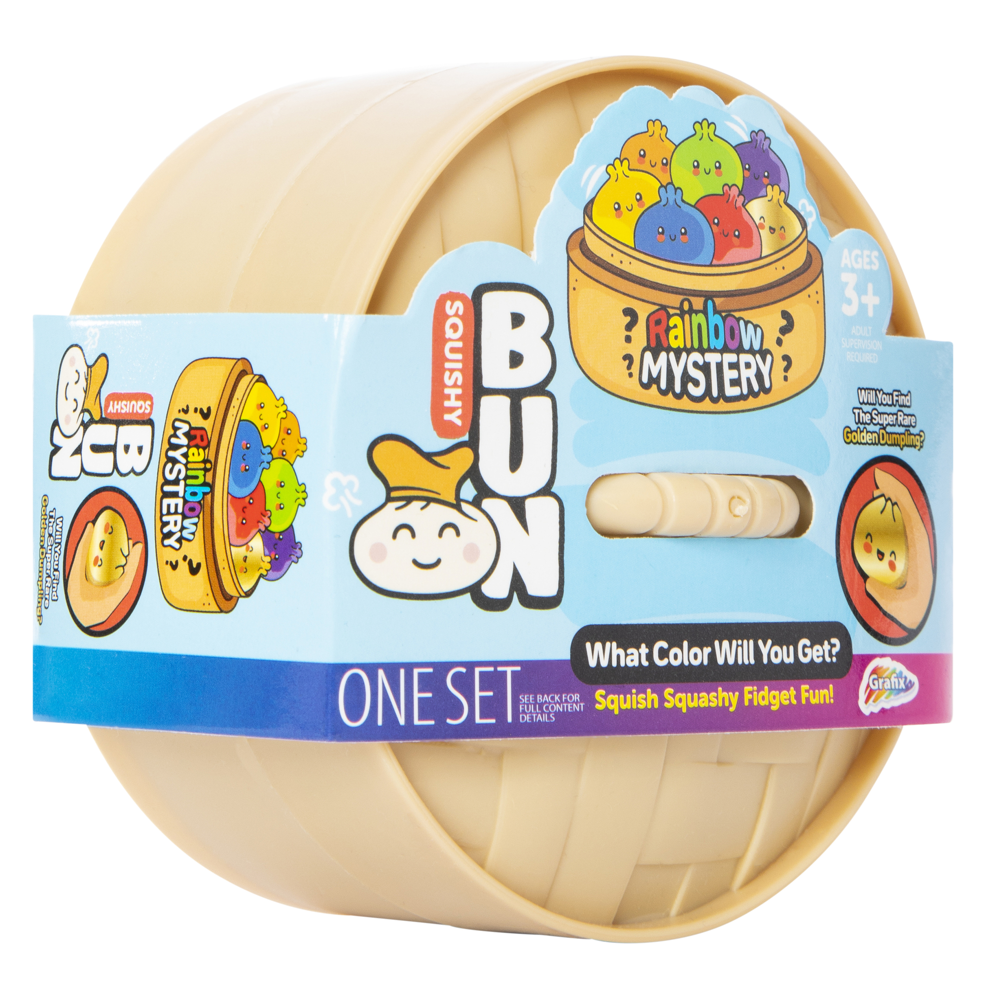 rainbow mystery squishy bun fidget toy