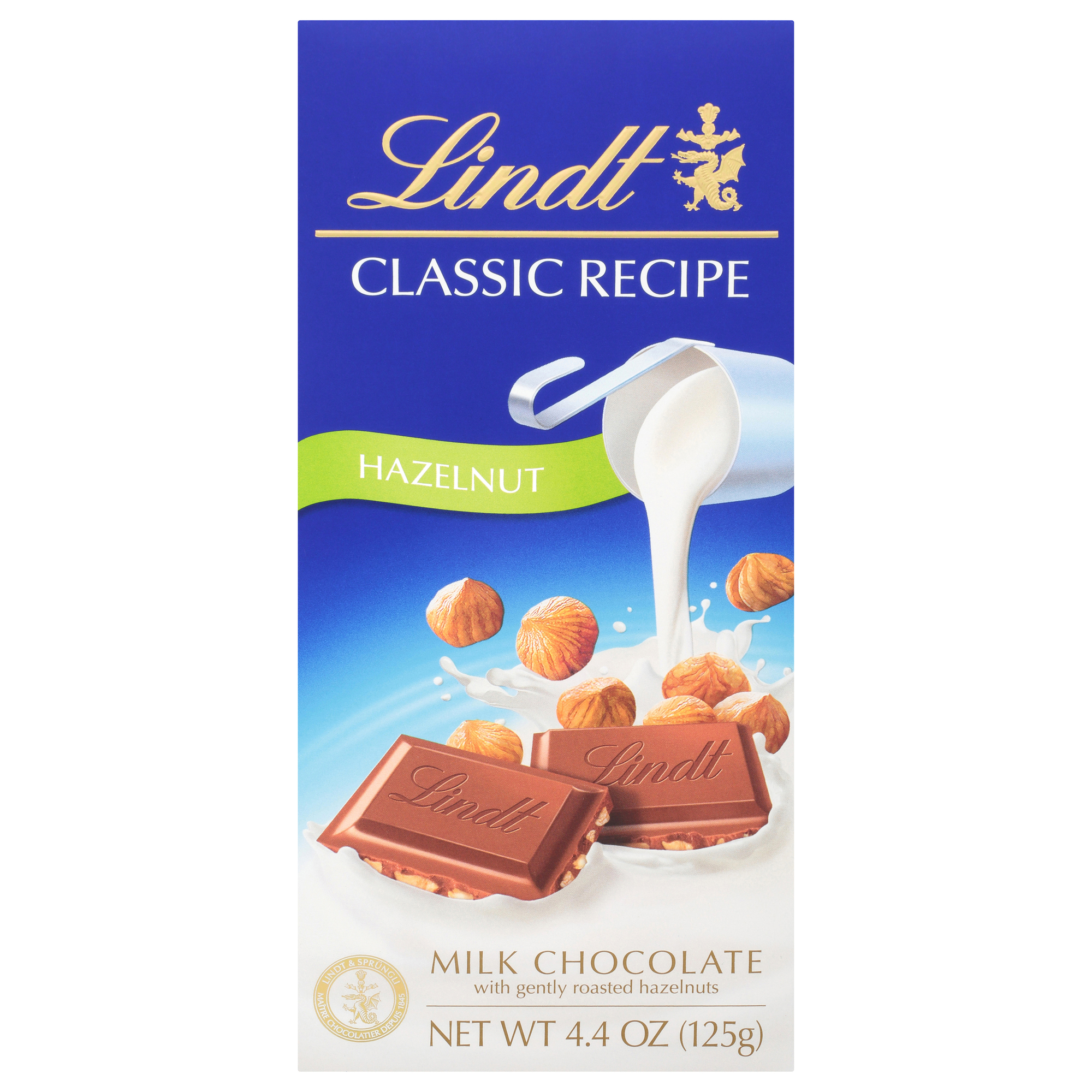lindt® classic recipe hazelnut milk chocolate bar 4.4oz