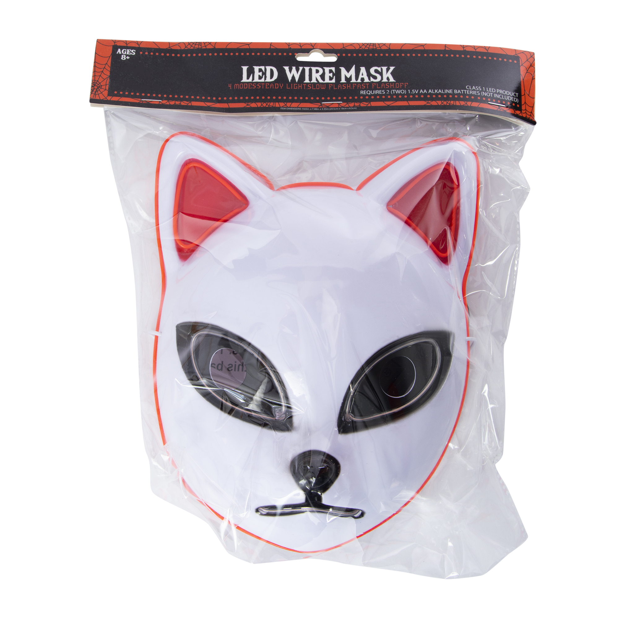 LED halloween mask 9.7in x 7.3in