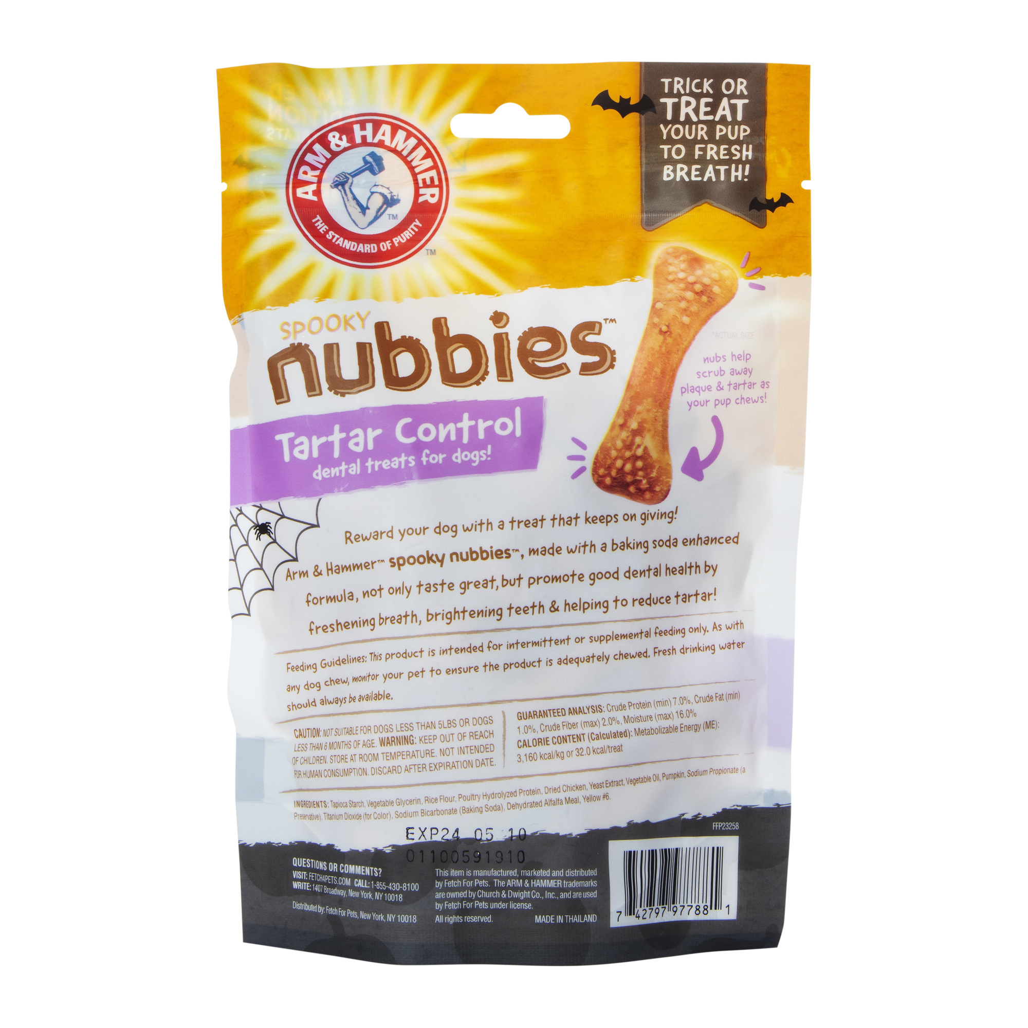 arm & hammer® limited edition nubbies halloween dental dog treats 20-pieces