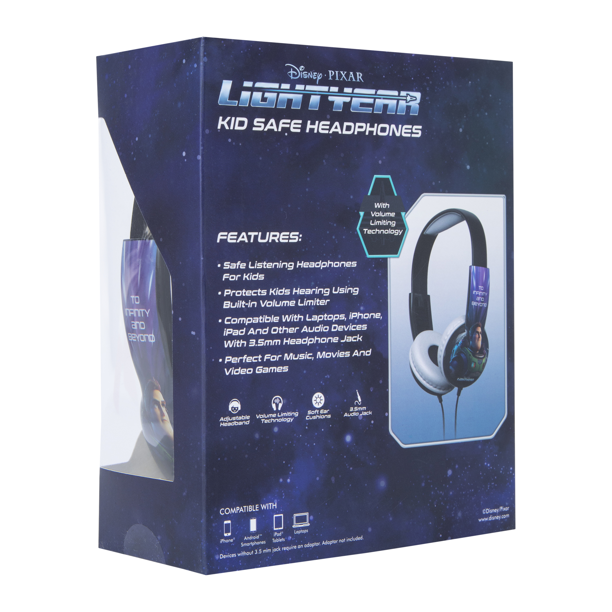 toy story™ buzz lightyear kid-safe headphones w/ in-line mic