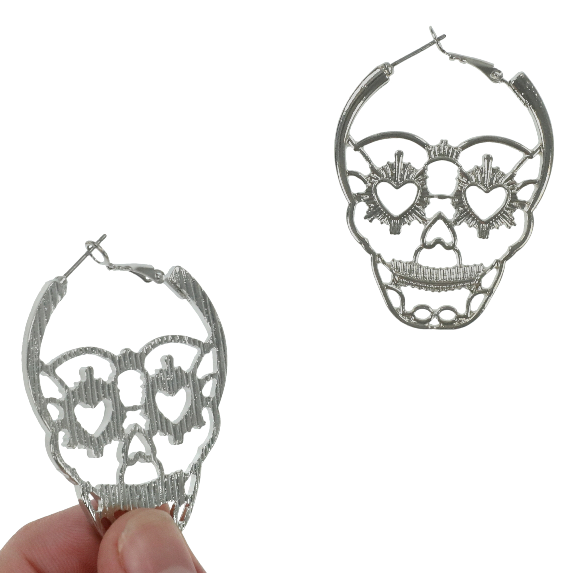 skull hoop earrings