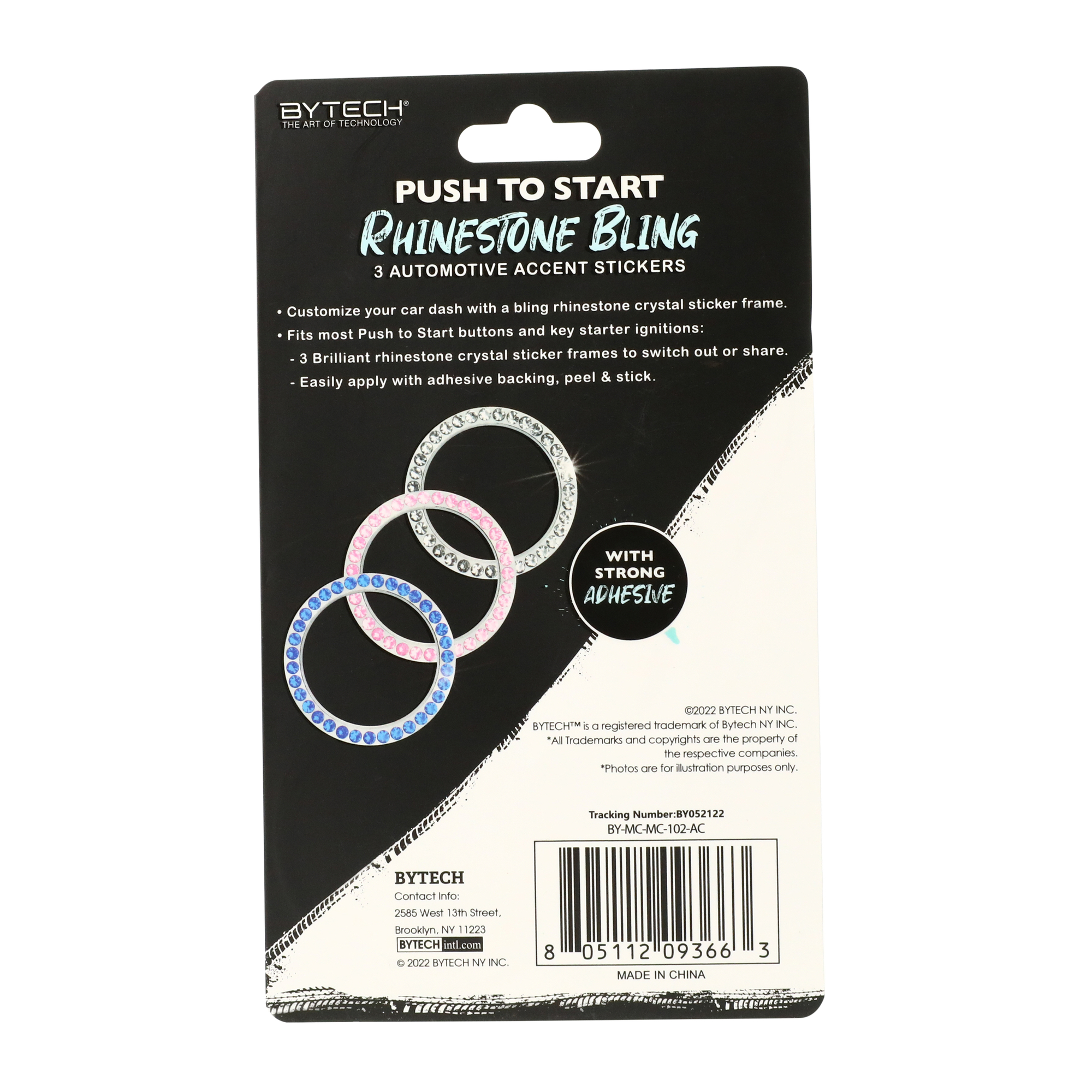 car push to start button rhinestone bling accents 3-pack