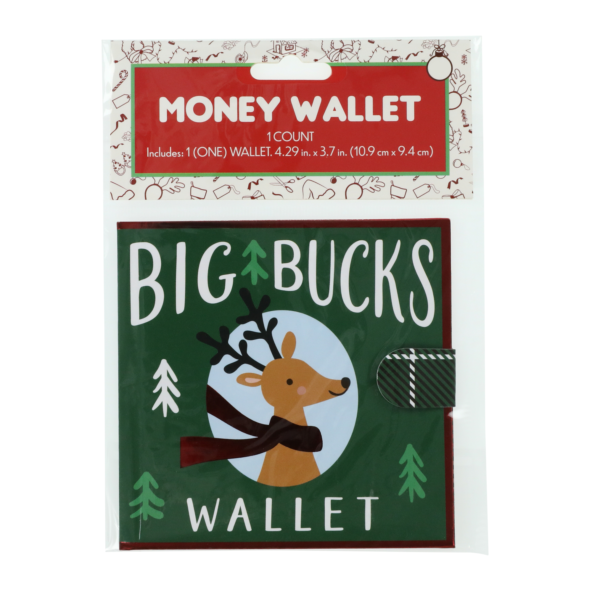 holiday money wallet 4.2in x 3.7in