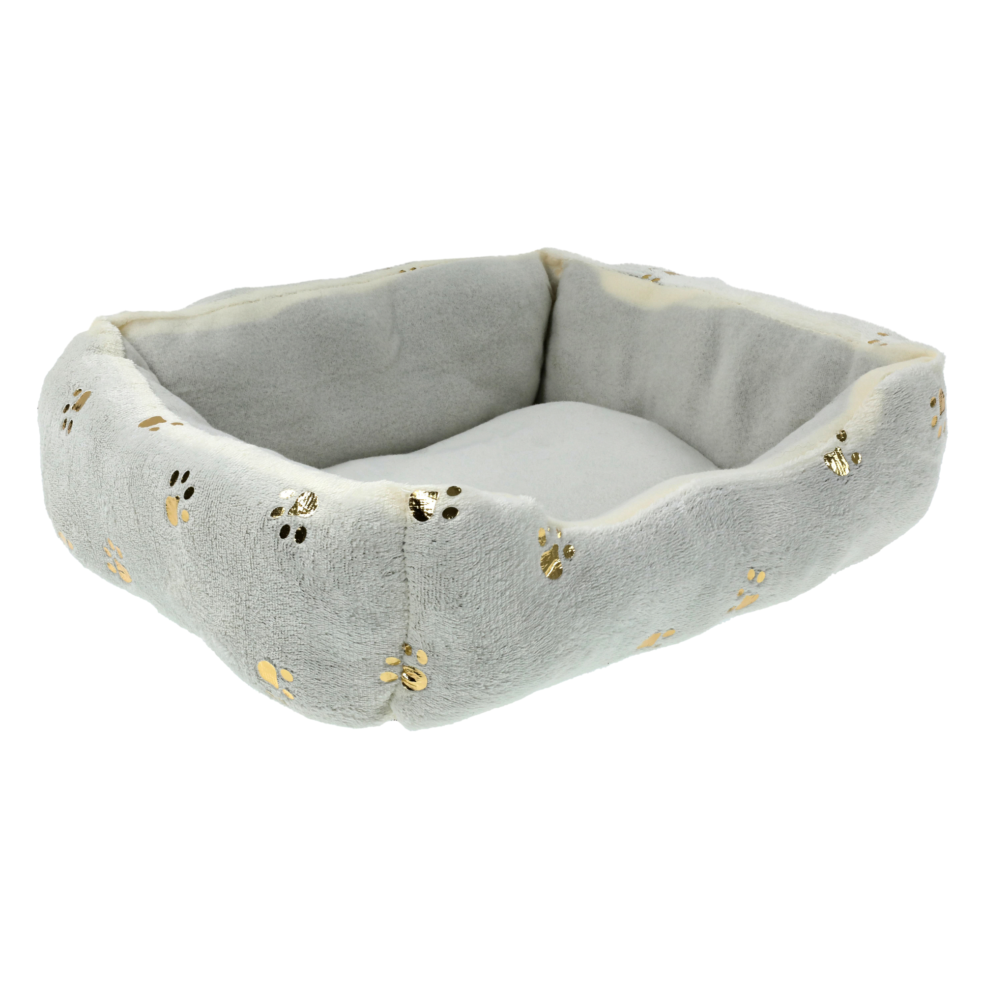 Five Below Cuddler pet bed w metallic foil prints 21in x 16in